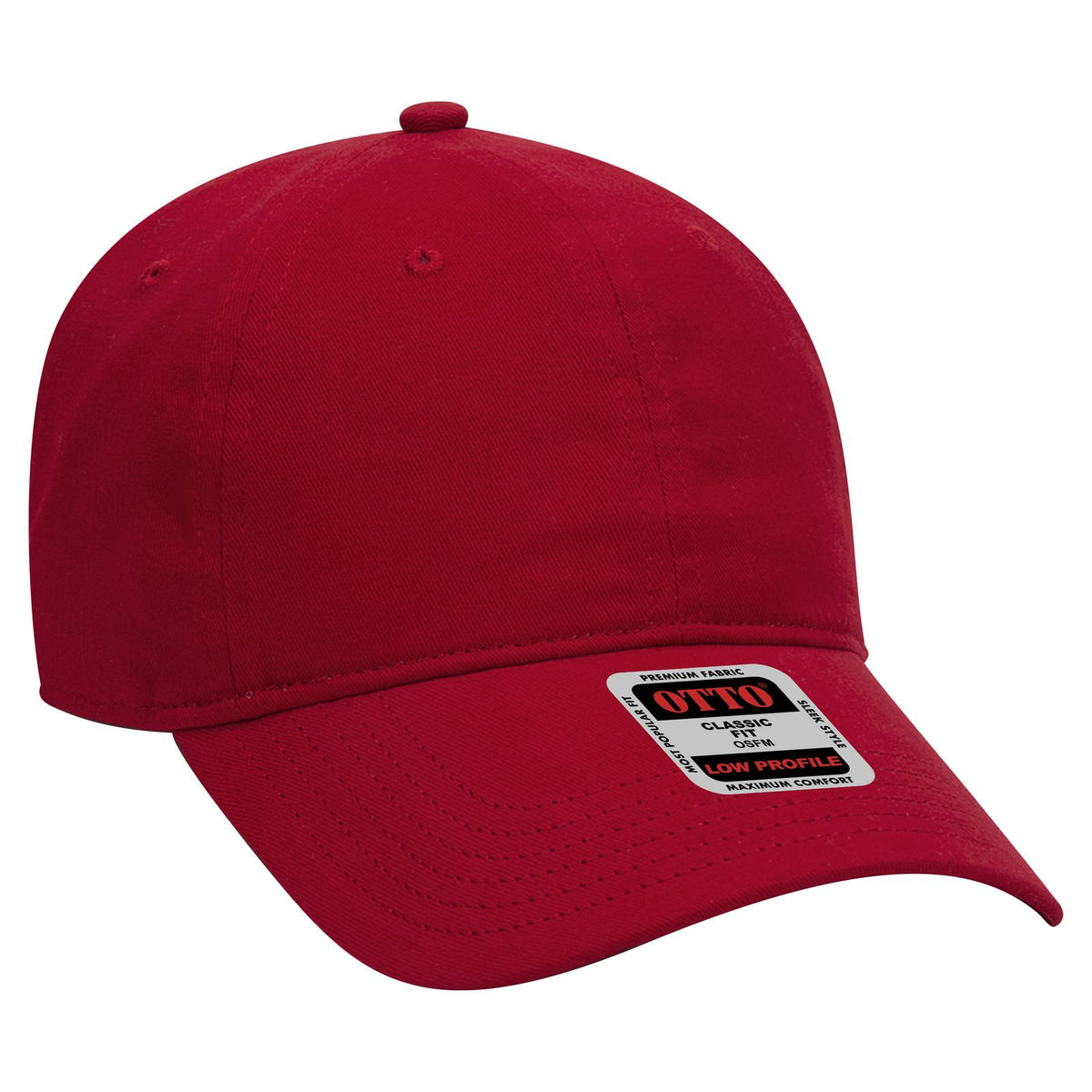 Right View of 002 - Red OTTO CAP 6 Panel Low Profile Baseball Cap