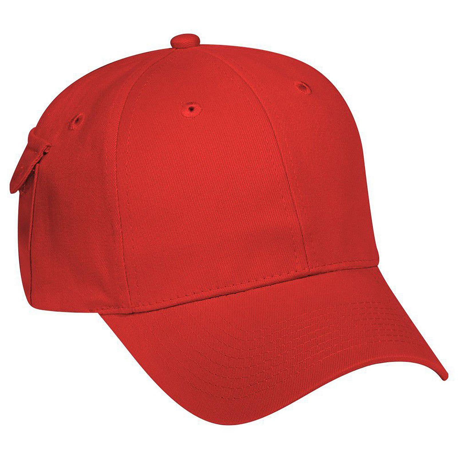 Rear View of 002 - Red OTTO CAP 6 Panel Low Profile Baseball Cap
