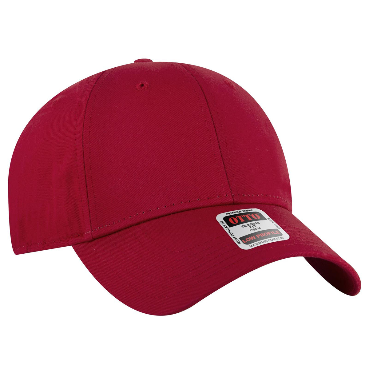 Right View of 002 - Red OTTO CAP 6 Panel Low Profile Baseball Cap