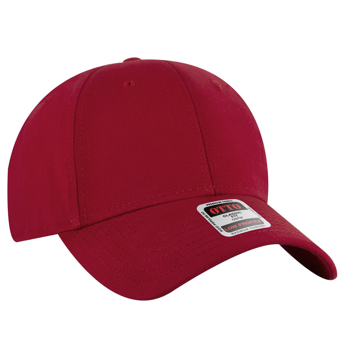 Right View of 002 - Red OTTO CAP 6 Panel Low Profile Baseball Cap