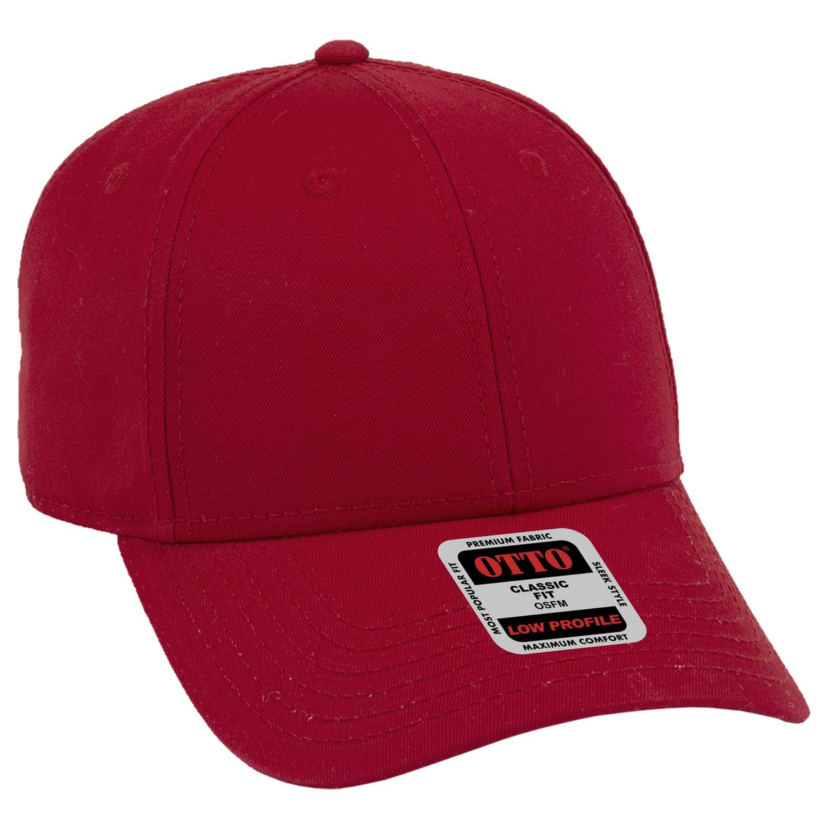 Right View of 002 - Red OTTO CAP 6 Panel Low Profile Baseball Cap