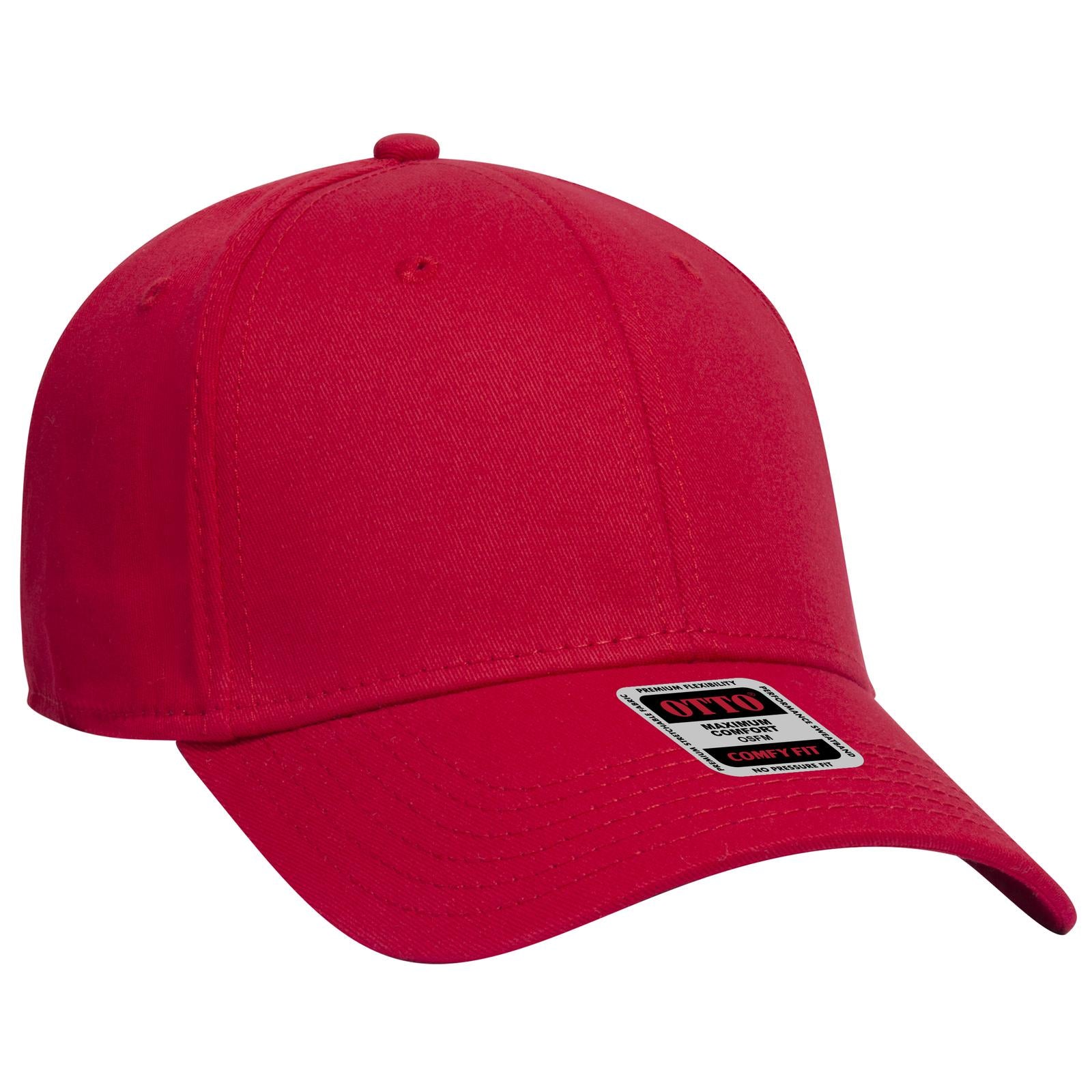 Right View of 002 - Red OTTO CAP "OTTO COMFY FIT" 6 Panel Low Profile Baseball Cap