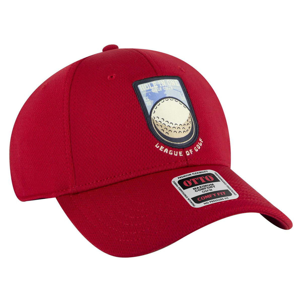 Right View of 002 - Red OTTO CAP "OTTO COMFY FIT" 6 Panel Low Profile Baseball Cap