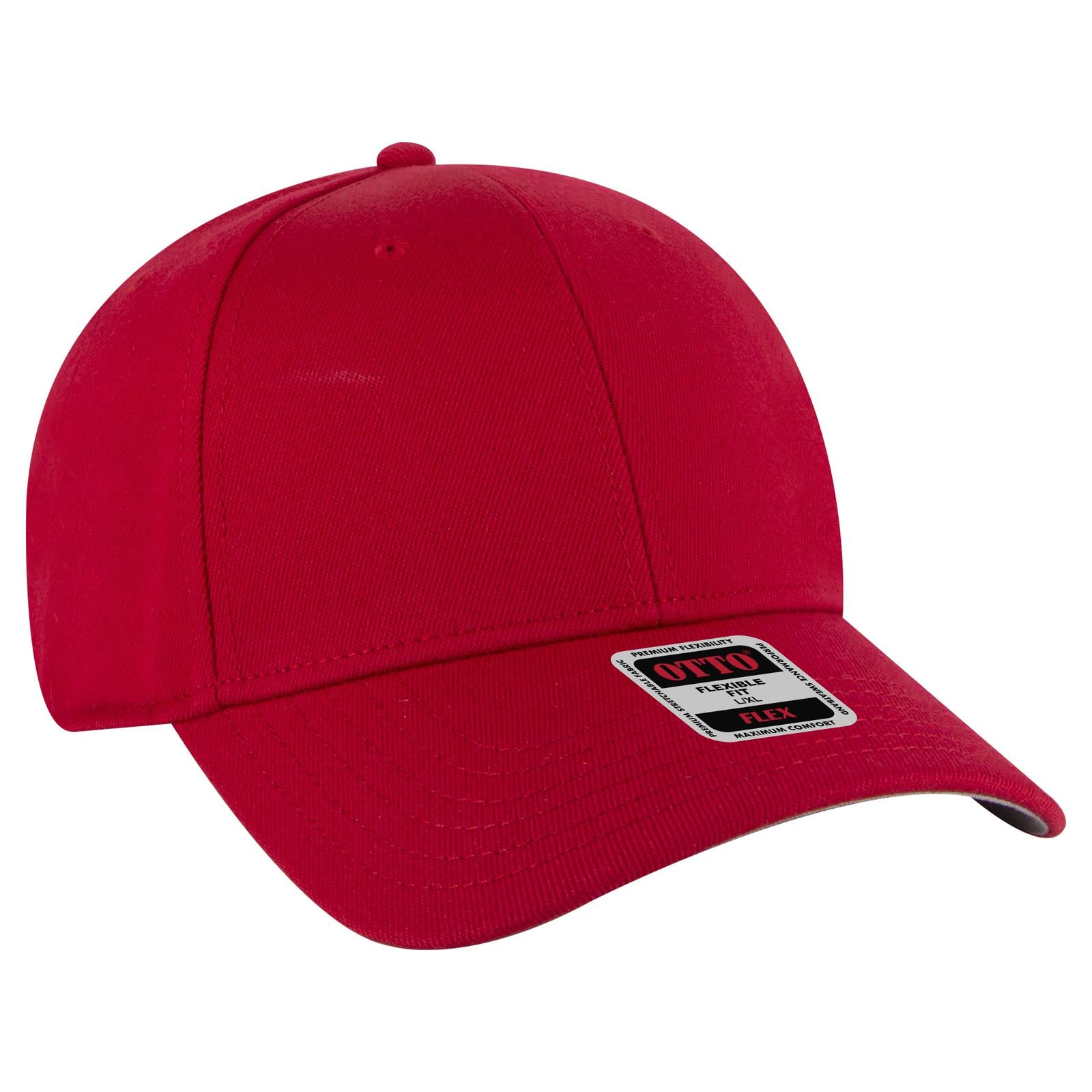 Right View of 002 - Red OTTO CAP "OTTO FLEX" Fitted 6 Panel Low Profile Baseball Cap