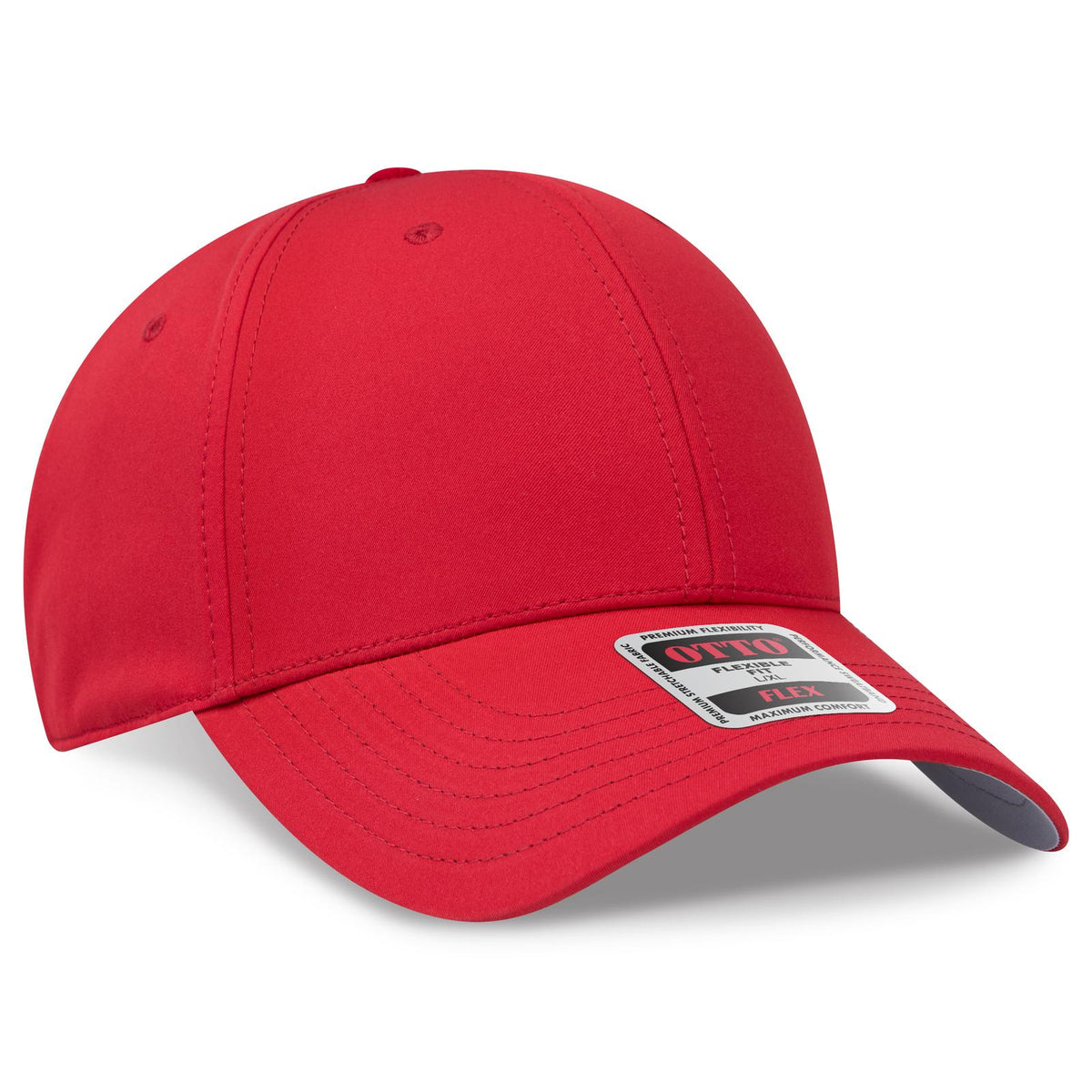 Right View of 002 - Red OTTO CAP "OTTO FLEX" Fitted 6 Panel Low Profile Baseball Cap
