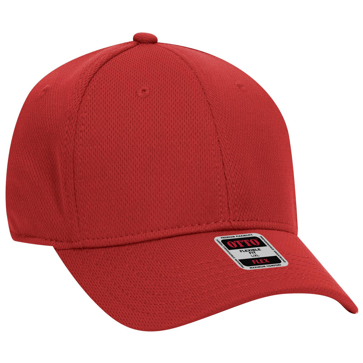 Right View of 002 - Red OTTO CAP "OTTO FLEX" Fitted 6 Panel Low Profile Baseball Cap