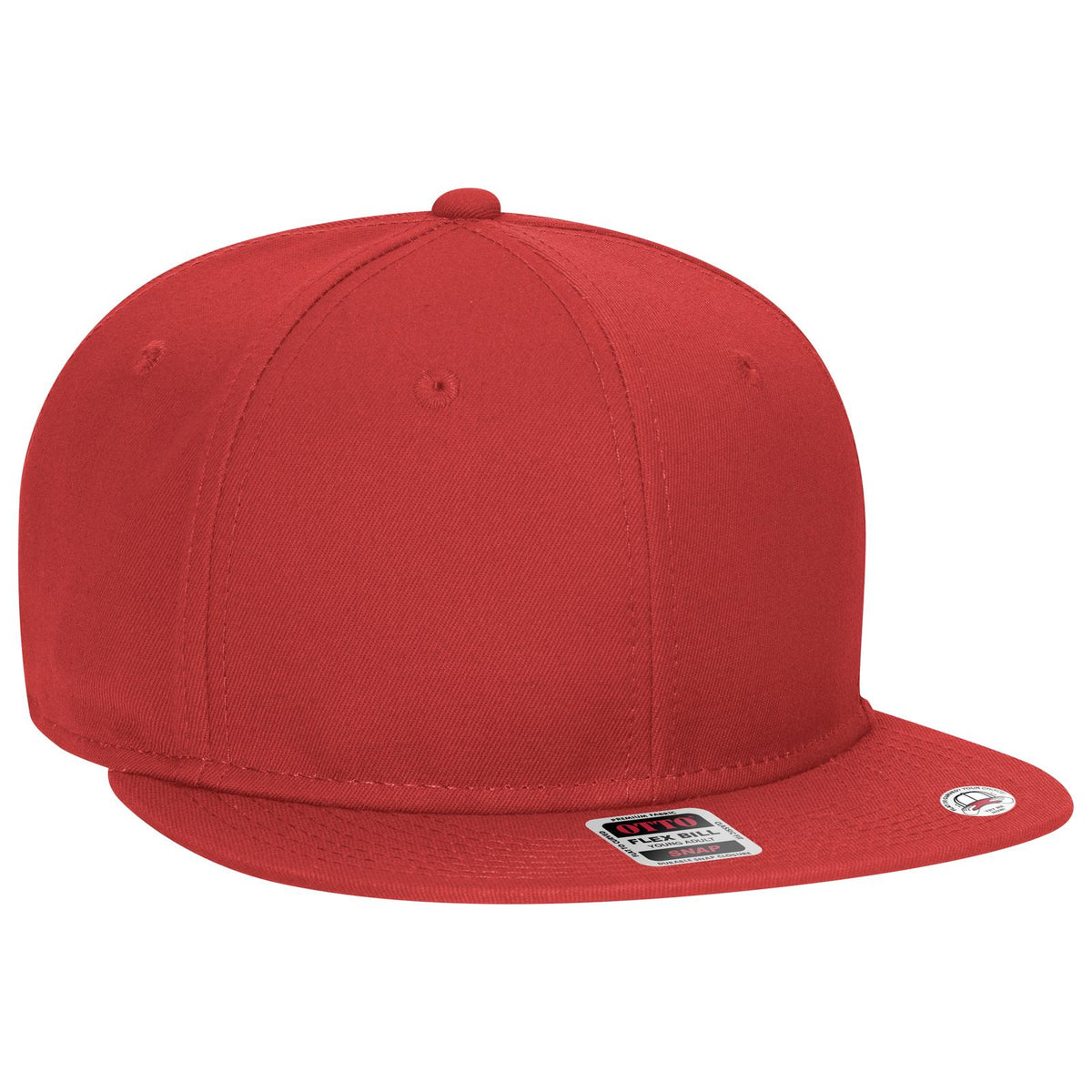 Right View of 002 - Red OTTO CAP “OTTO SNAP” 6 Panel Pro Style Snapback Hat
