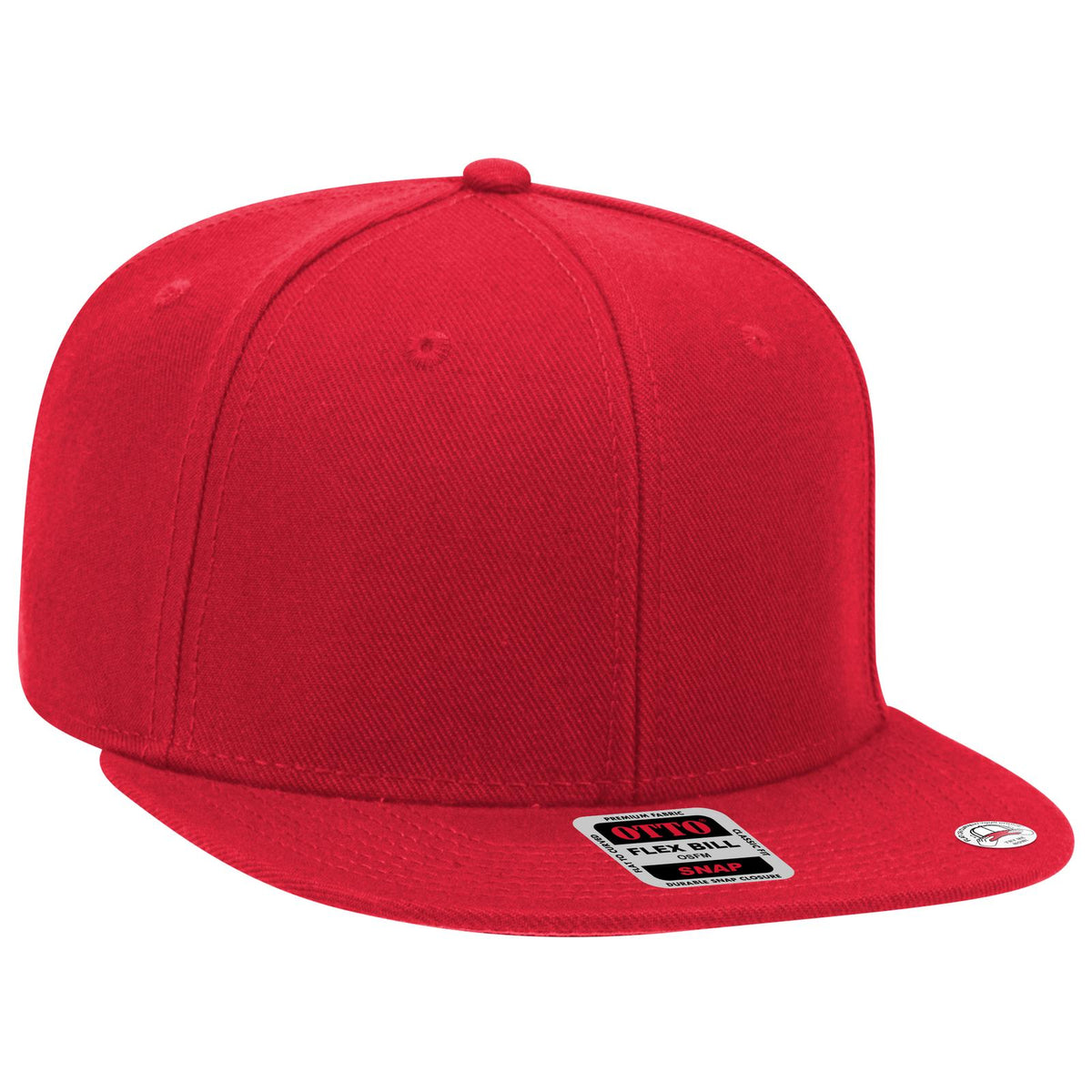 Right View of 002 - Red OTTO CAP "OTTO SNAP" 6 Panel Pro Style Snapback Hat