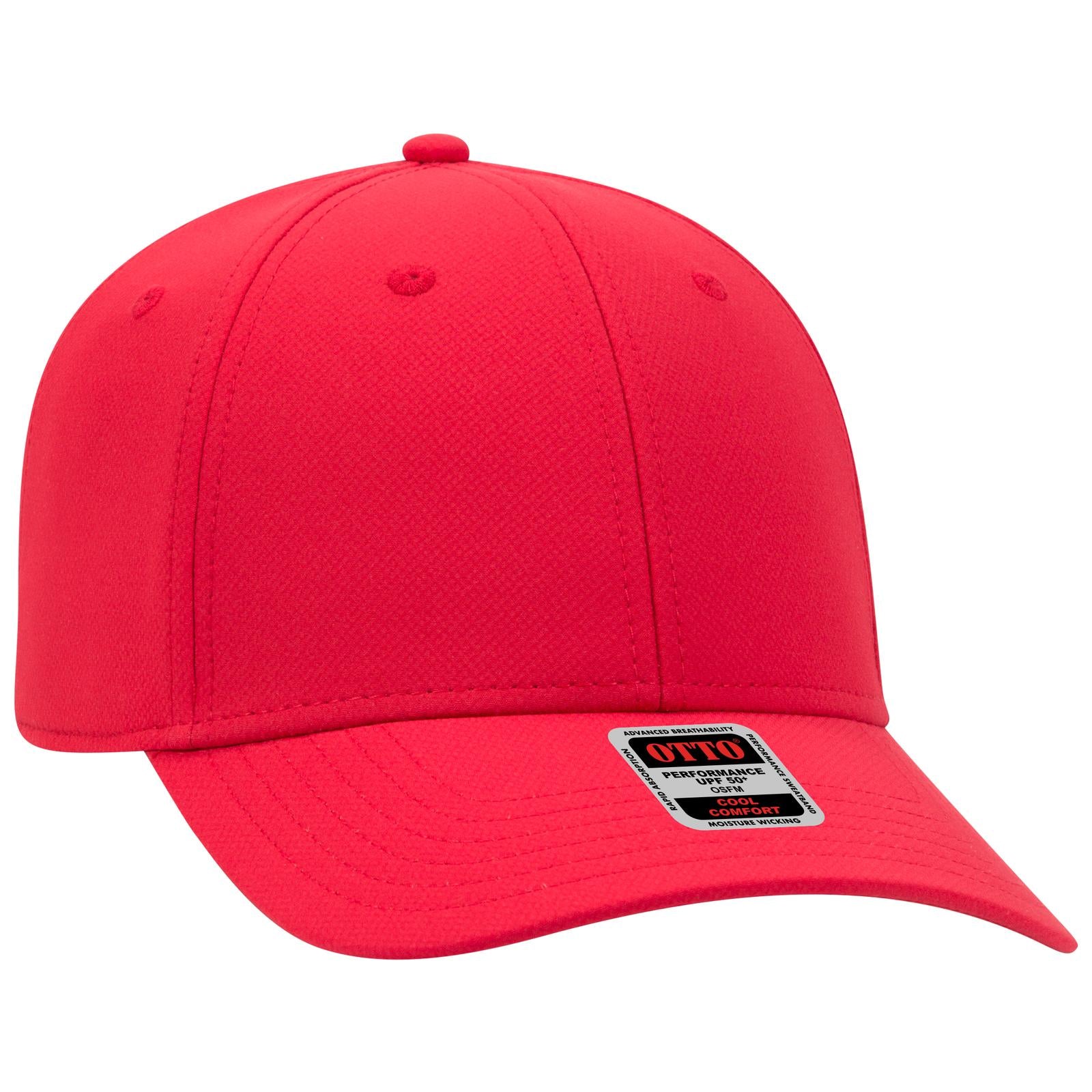 Right View of 002 - Red OTTO CAP UPF 50+ 6 Panel Low Profile Baseball Cap