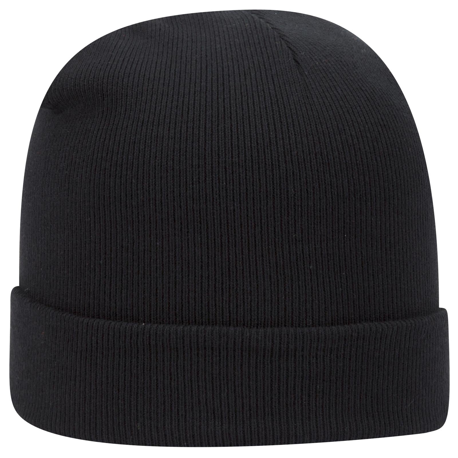 Front View of 003 - Black OTTO CAP 12" Classic Knit Beanie w/ Cuff