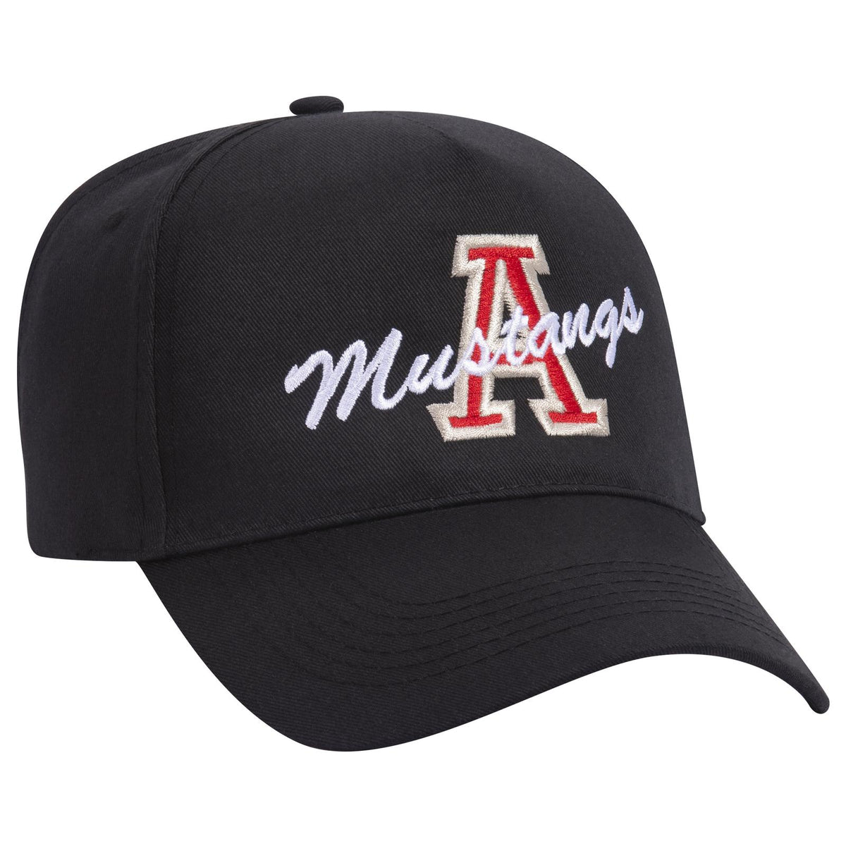 Right View of 003 - Black OTTO CAP 5 Panel Mid Profile Baseball Cap