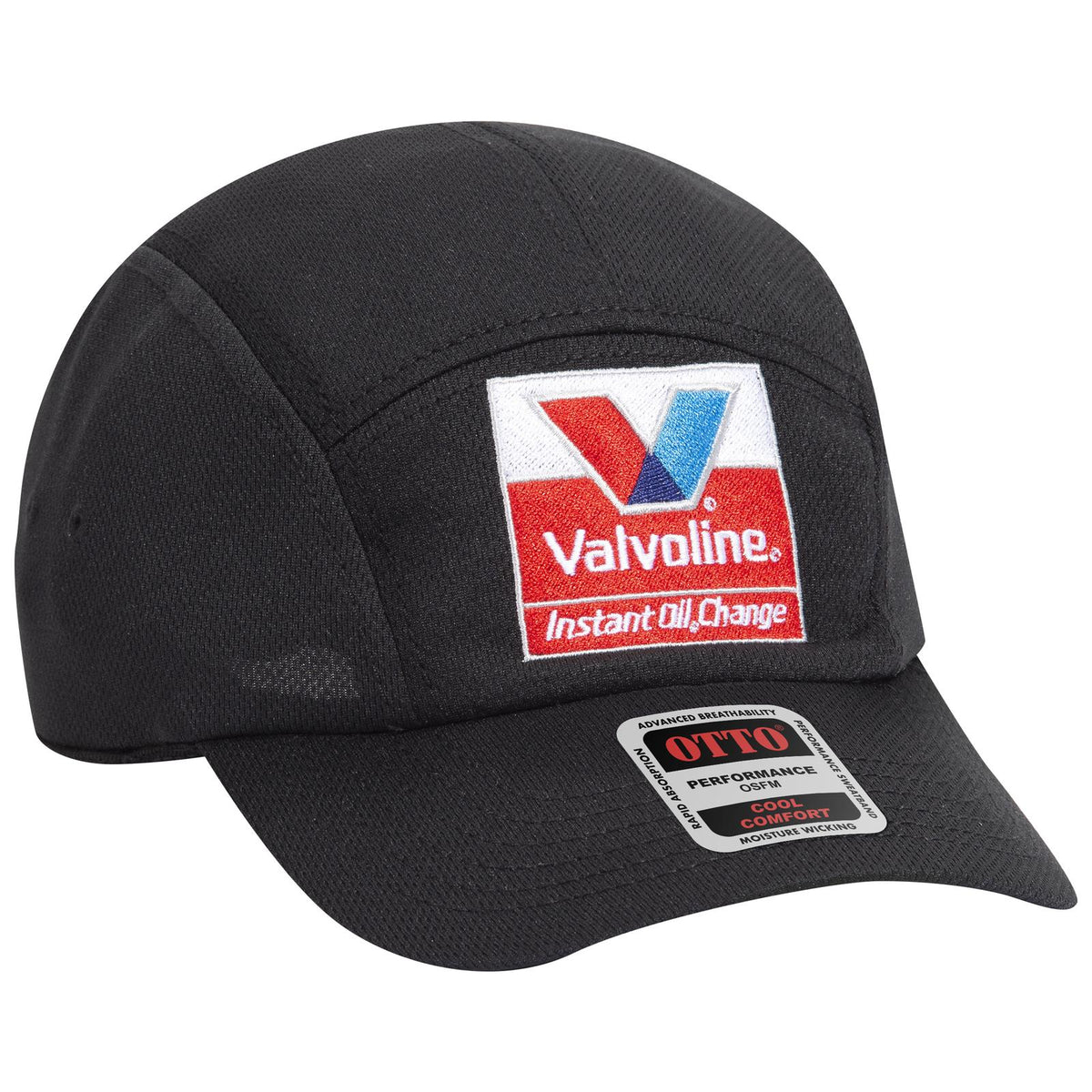 Right View of 003 - Black OTTO CAP 5 Panel Running Cap