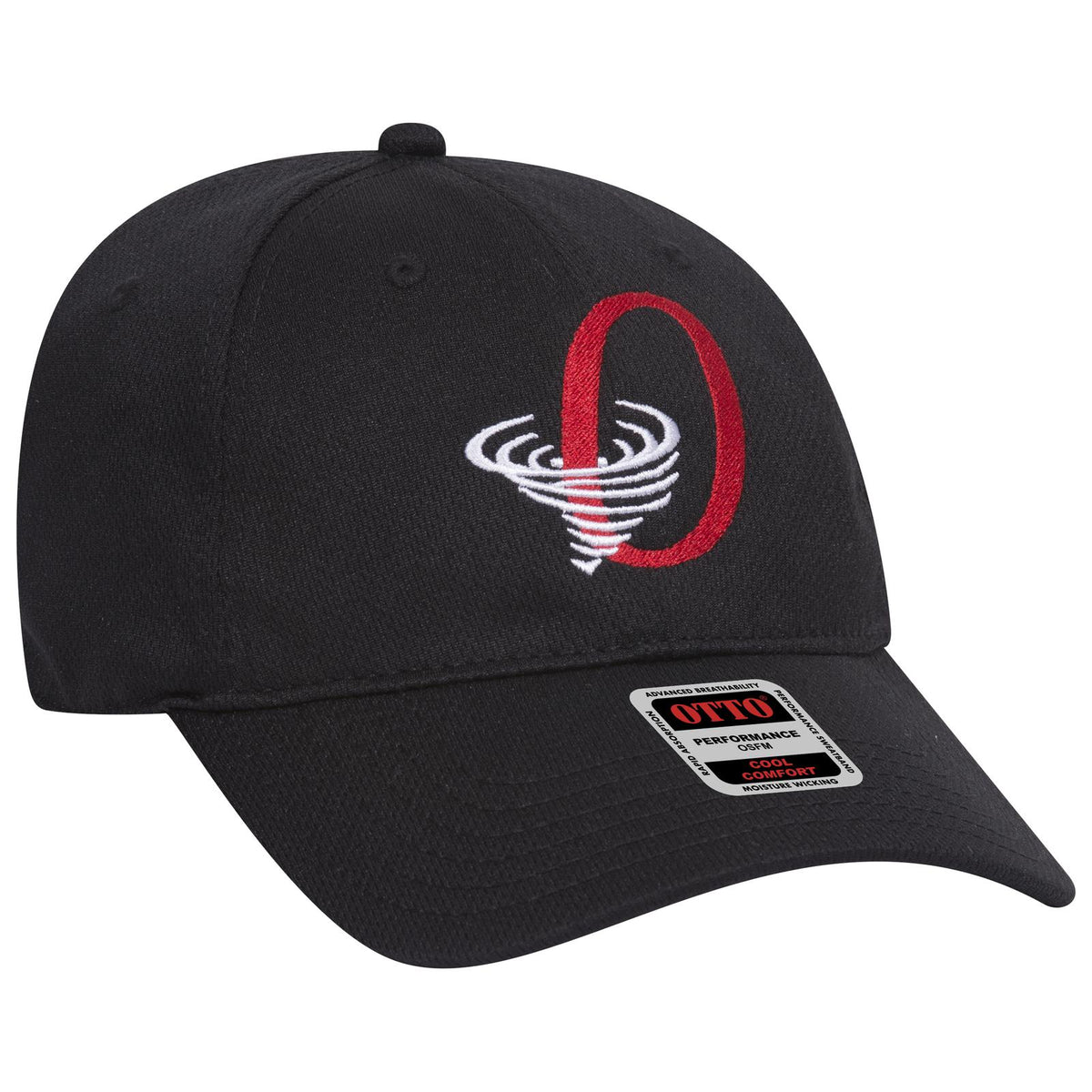 Right View of 003 - Black OTTO CAP 6 Panel Low Profile Baseball Cap