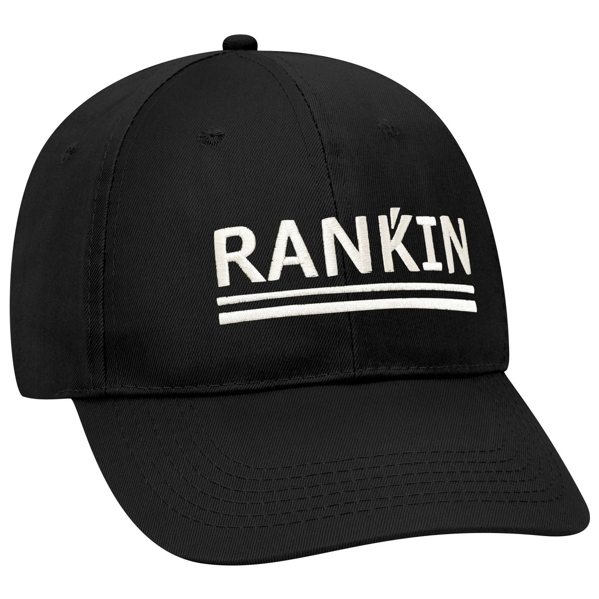 Right View of 003 - Black OTTO CAP 6 Panel Low Profile Baseball Cap