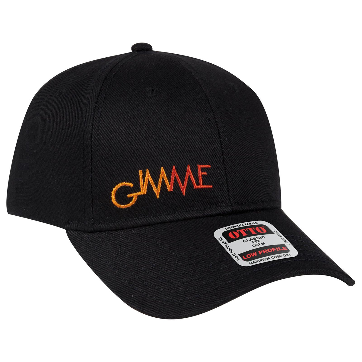 Right View of 003 - Black OTTO CAP 6 Panel Low Profile Baseball Cap