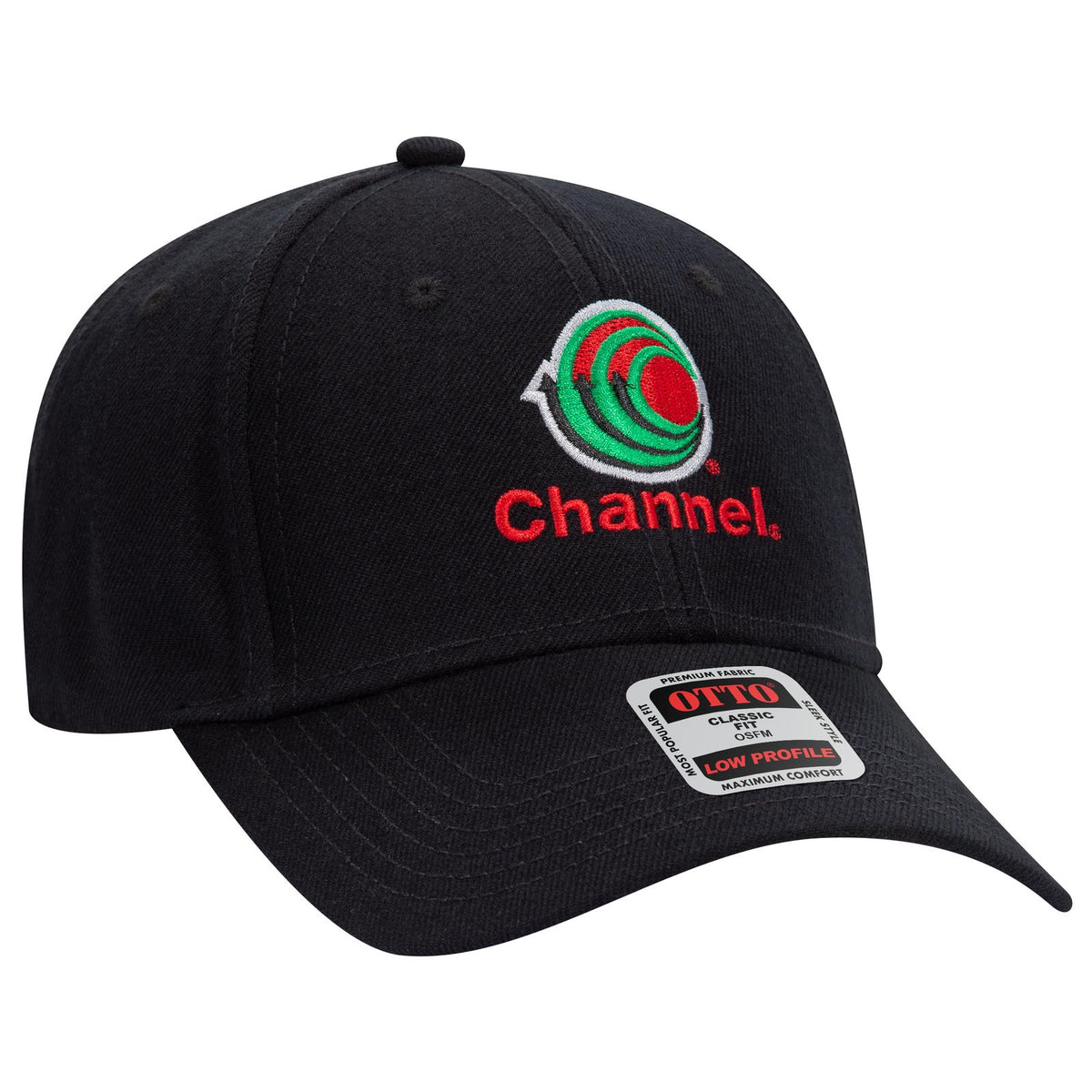Right View of 003 - Black OTTO CAP 6 Panel Low Profile Baseball Cap