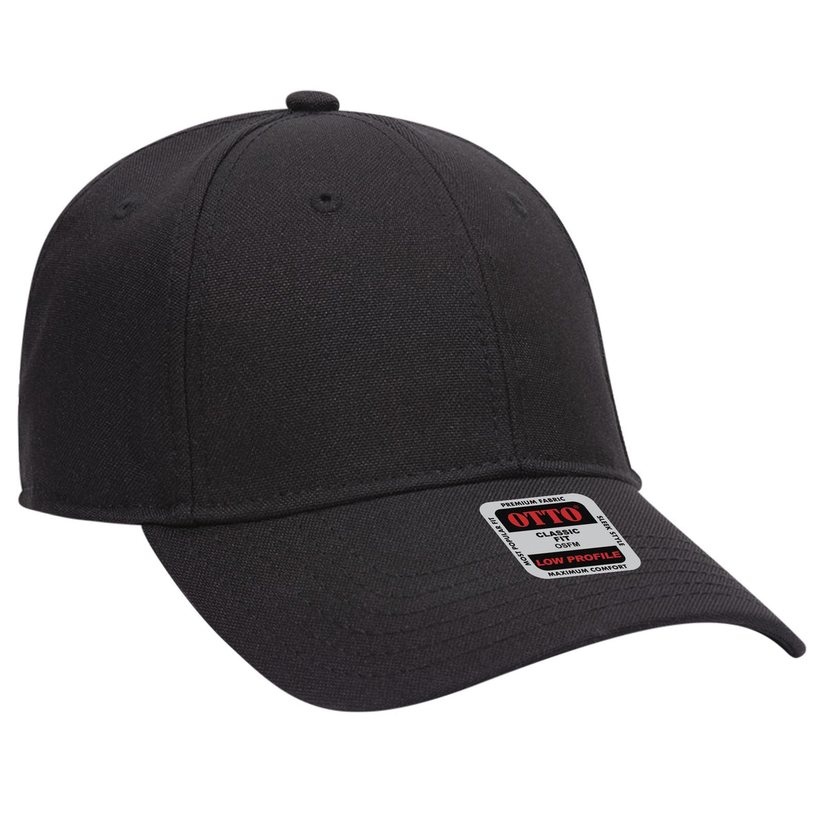 Right View of 003 - Black OTTO CAP 6 Panel Low Profile Baseball Cap