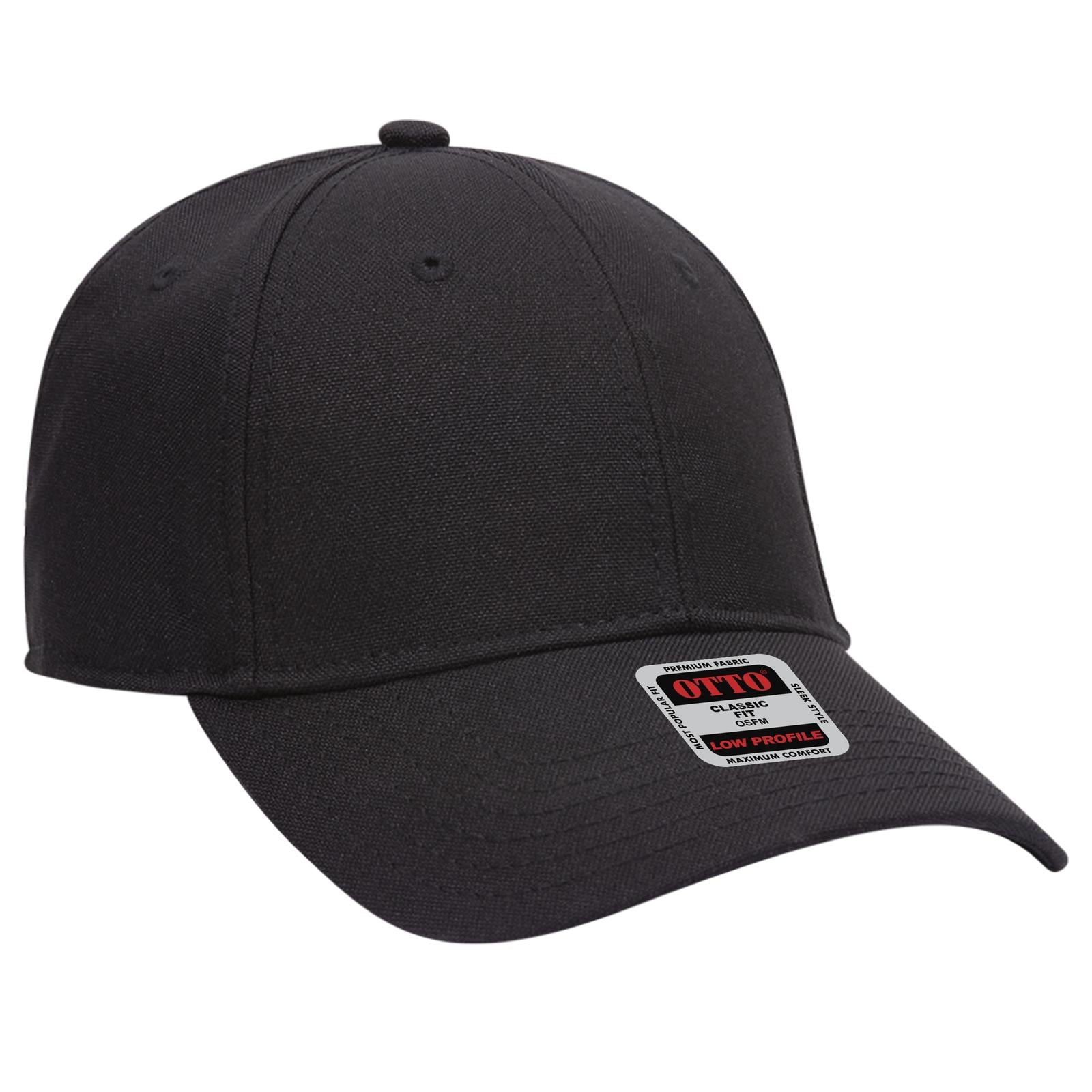 Right View of 003 - Black OTTO CAP 6 Panel Low Profile Baseball Cap