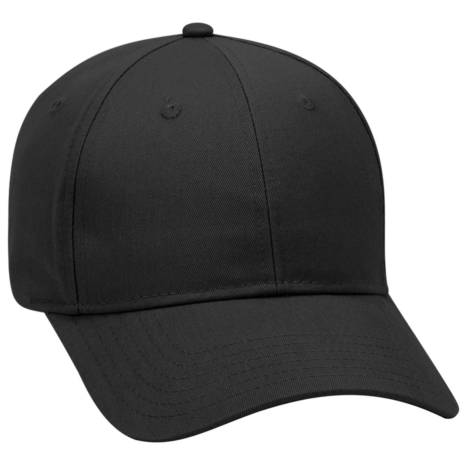 Front View of 003 - Black OTTO CAP 6 Panel Low Profile Baseball Cap
