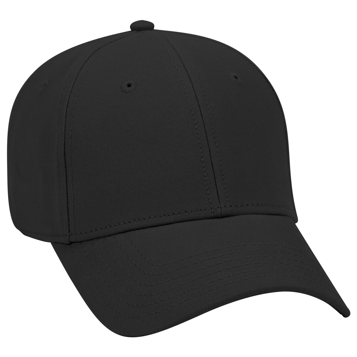 Right View of 003 - Black OTTO CAP 6 Panel Low Profile Baseball Cap