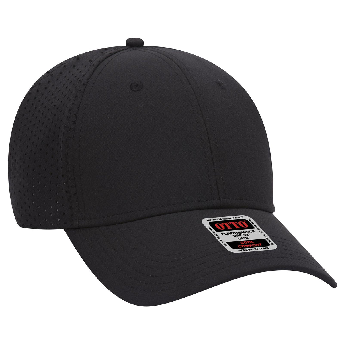 Right View of 003 - Black OTTO CAP 6 Panel Low Profile Baseball Cap