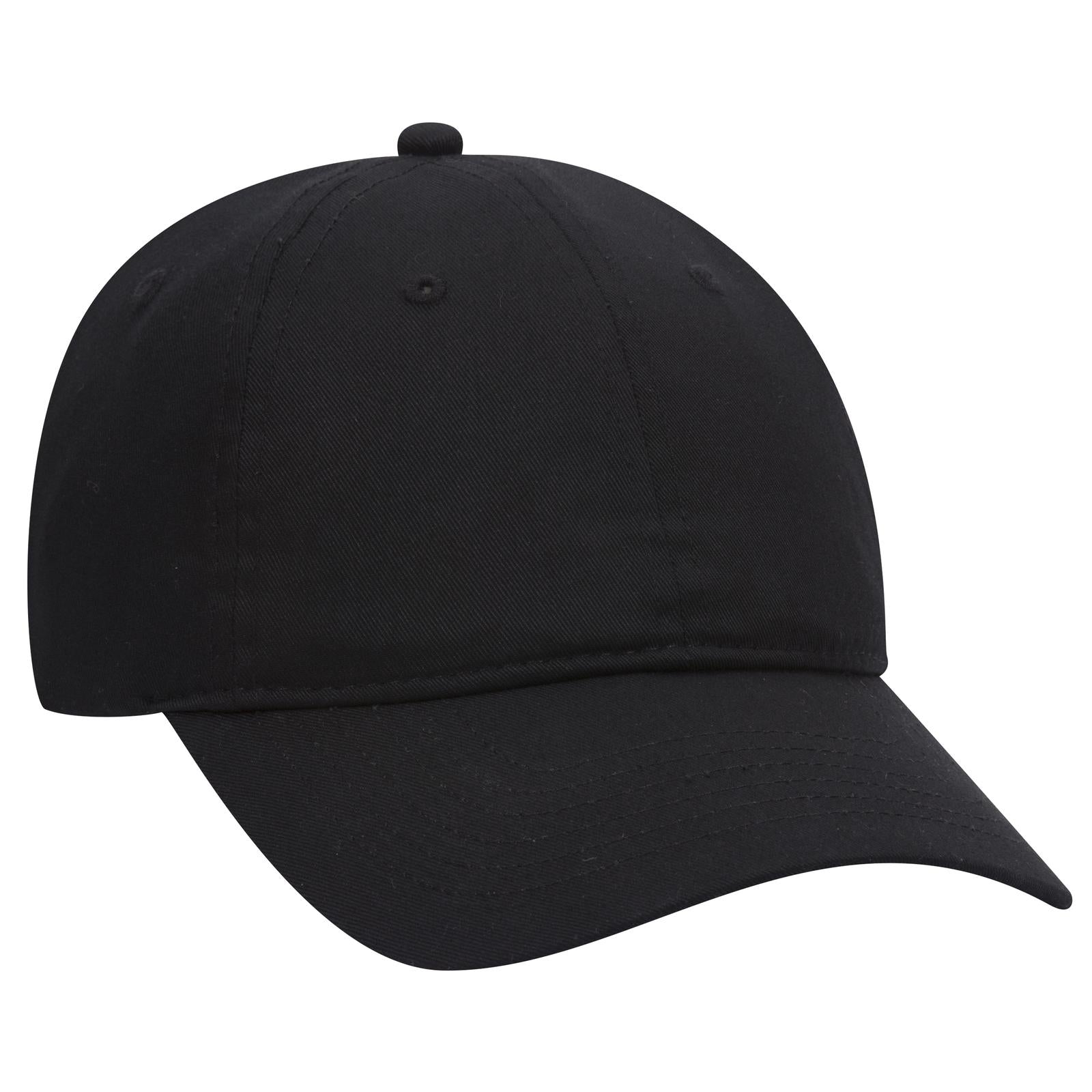 Front View of 003 - Black OTTO CAP 6 Panel Low Profile Baseball Cap