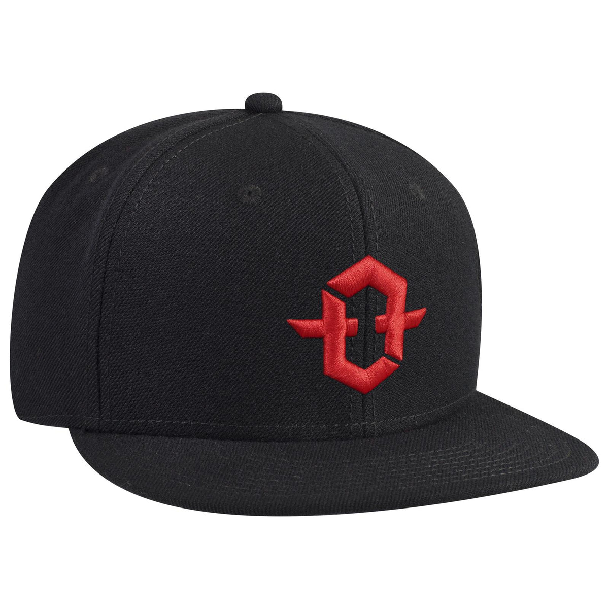 Right View of 003 - Black OTTO CAP 6 Panel Mid Profile Snapback Hat
