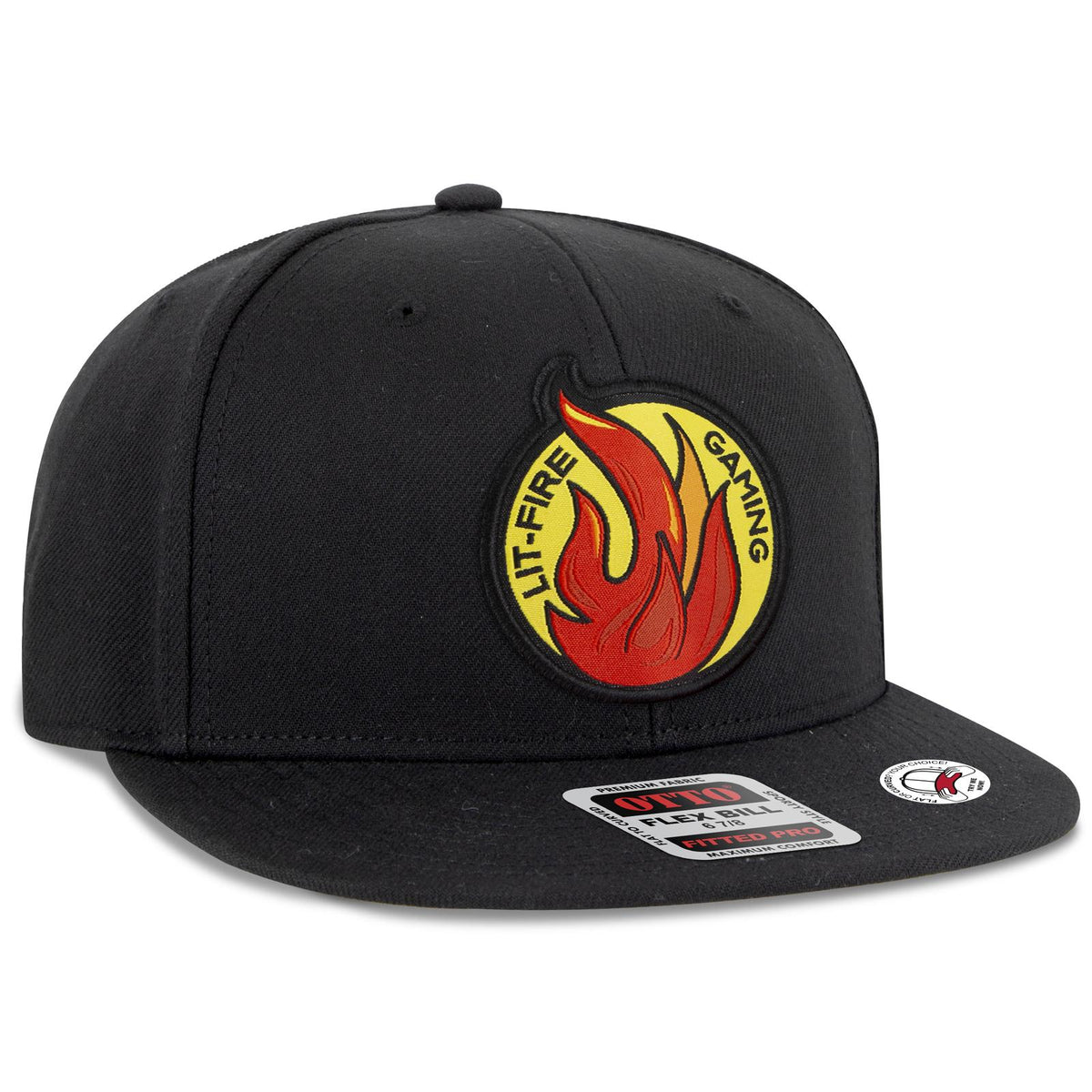 Right View of 003 - Black OTTO CAP “OTTO FIT” 6 Panel Pro Style Fitted Cap