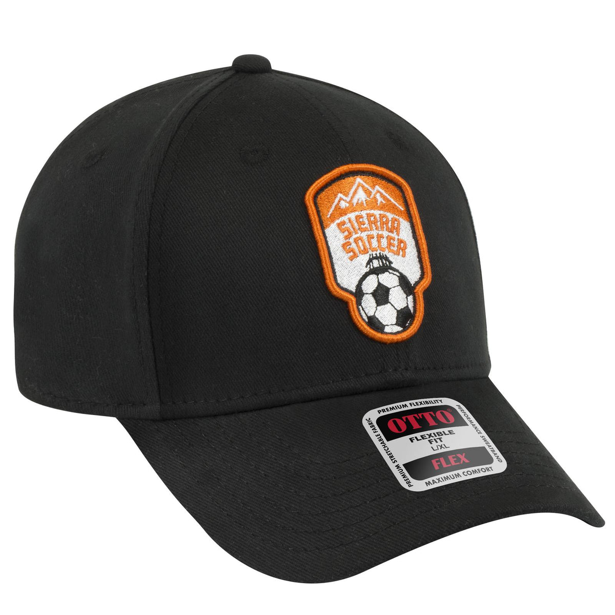 Right View of 003 - Black OTTO CAP "OTTO FLEX" Fitted 6 Panel Low Profile Baseball Cap