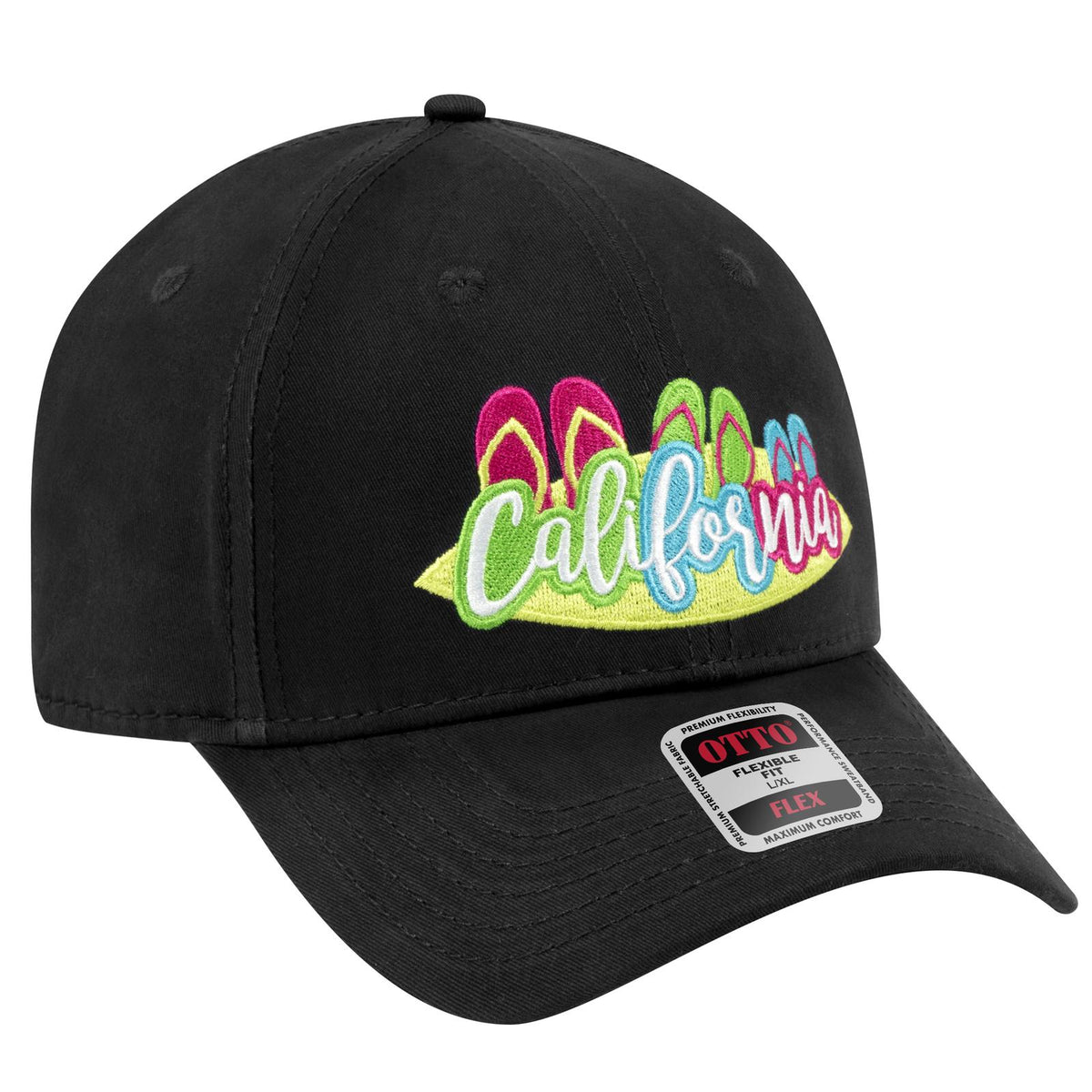 Right View of 003 - Black OTTO CAP "OTTO FLEX" Fitted 6 Panel Low Profile Baseball Cap