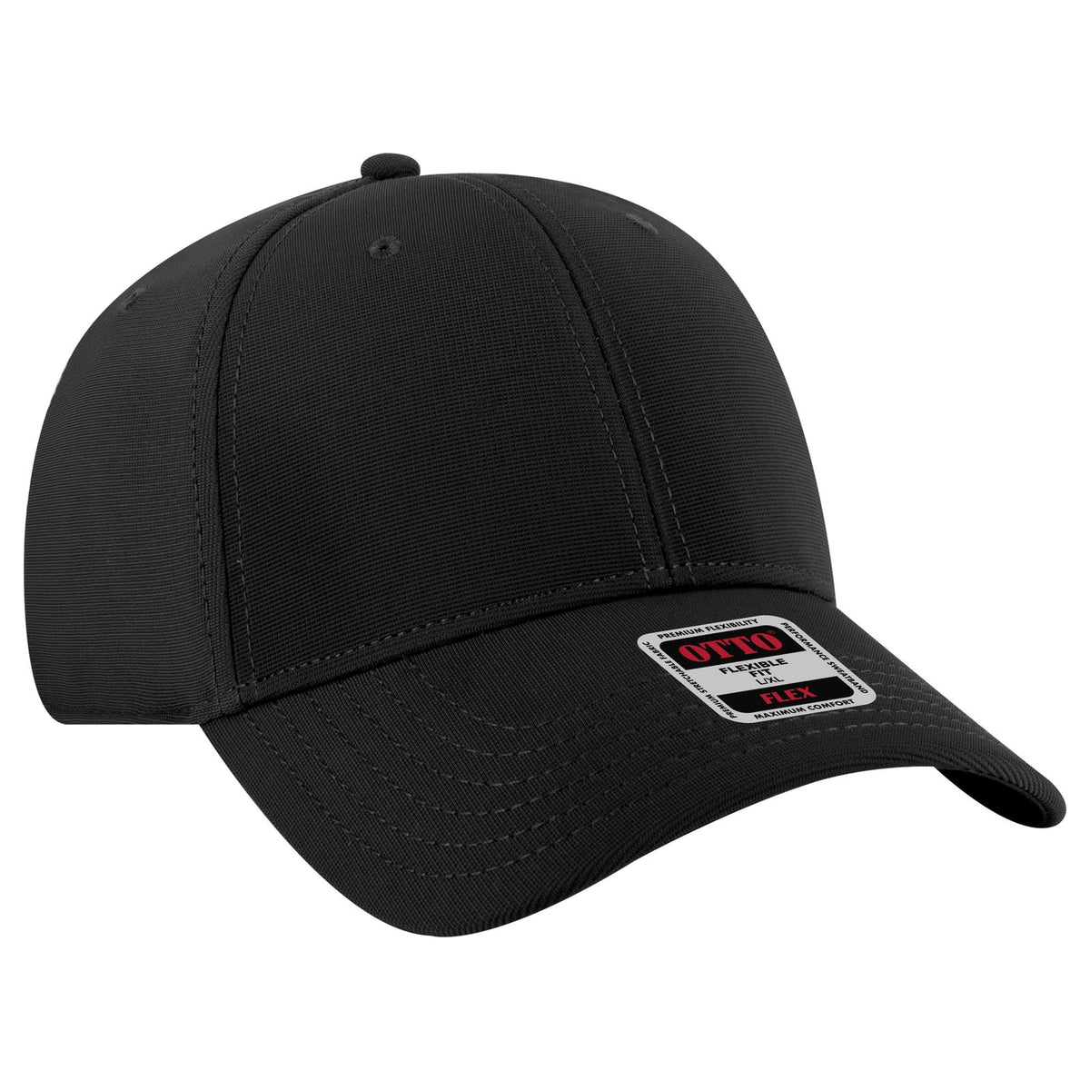 Right View of 003 - Black OTTO CAP "OTTO FLEX" Fitted 6 Panel Low Profile Baseball Cap