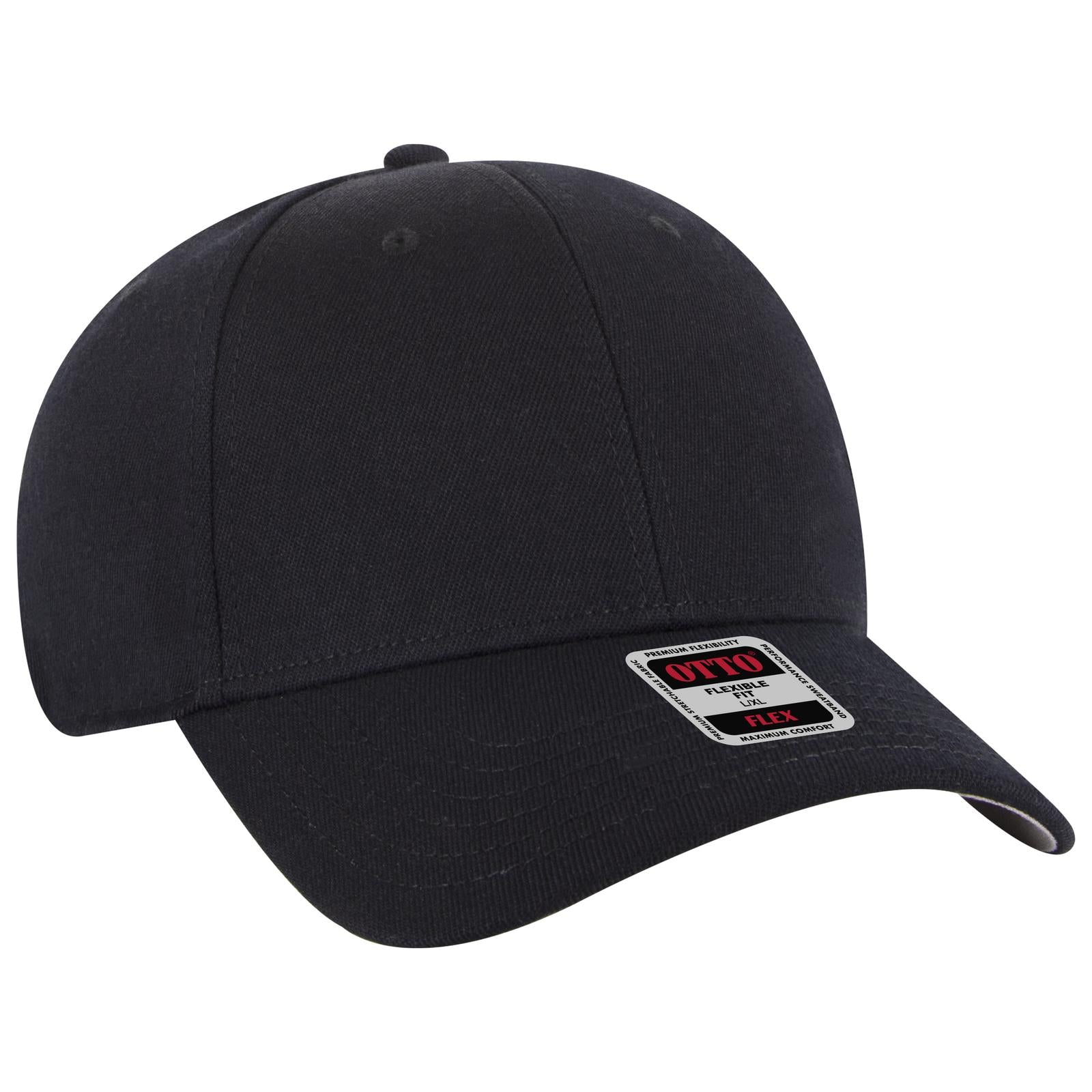 Right View of 003 - Black OTTO CAP "OTTO FLEX" Fitted 6 Panel Low Profile Baseball Cap