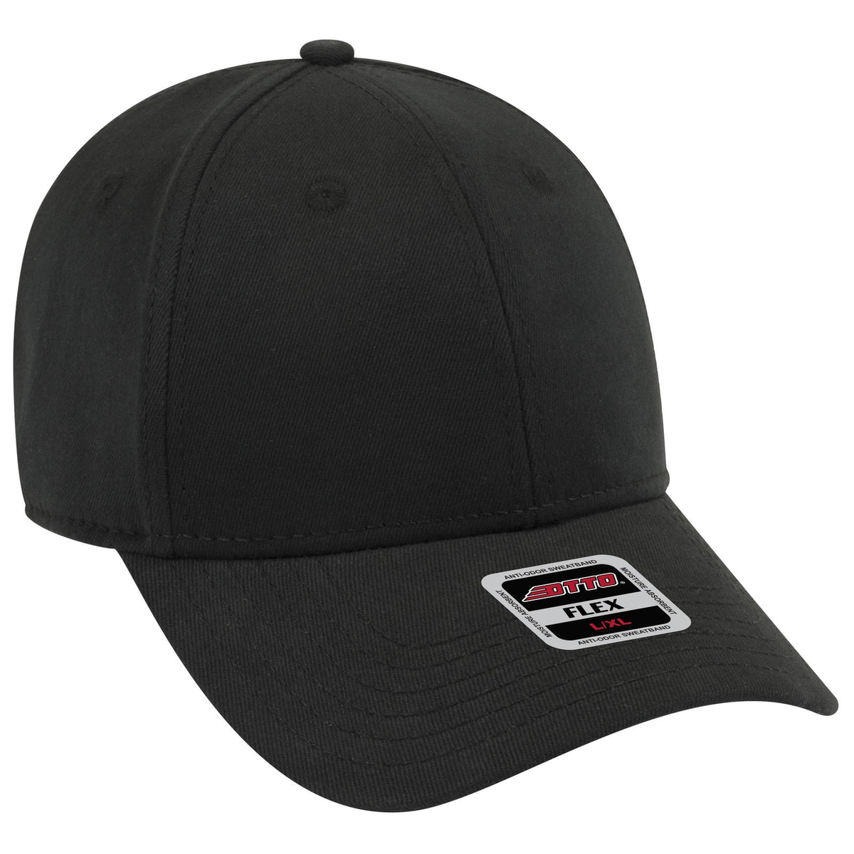 Right View of 003 - Black OTTO CAP "OTTO FLEX" Fitted 6 Panel Low Profile Baseball Cap