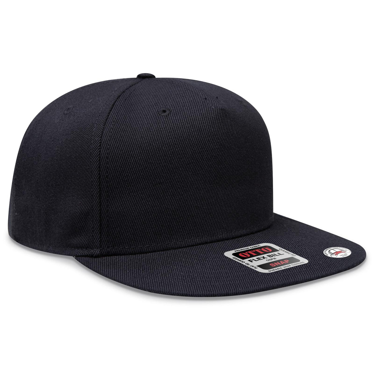 Right View of 003 - Black OTTO CAP "OTTO SNAP" 5 Panel Pro Style Snapback Hat