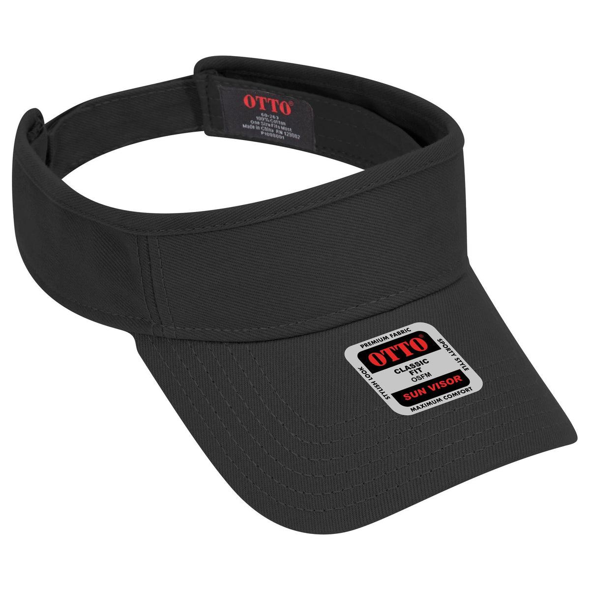 Right View of 003 - Black OTTO CAP Sun Visor