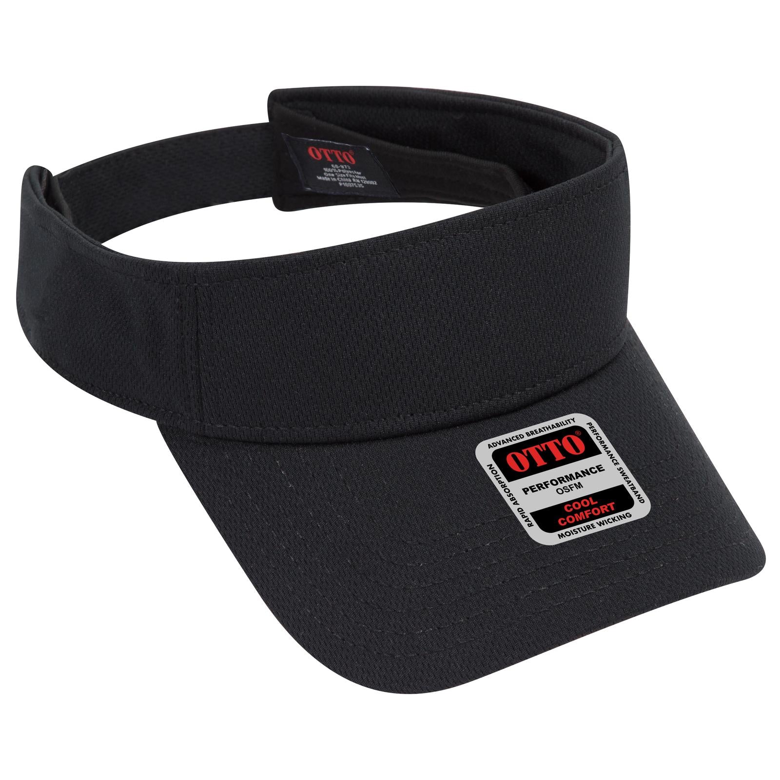 Front View of 003 - Black OTTO CAP Sun Visor