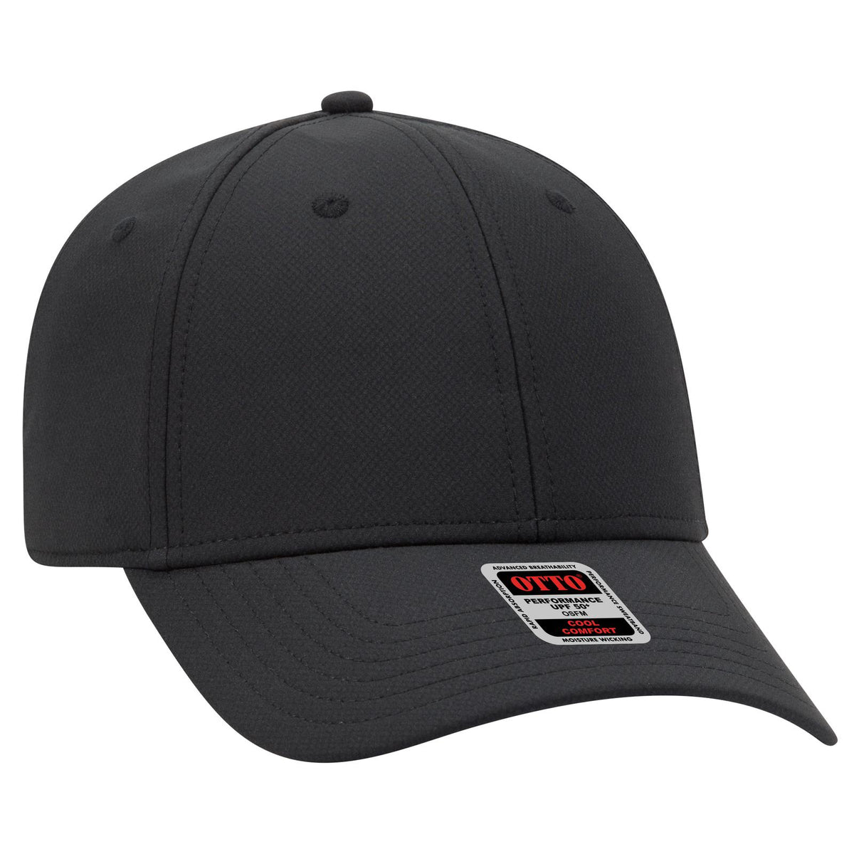 Right View of 003 - Black OTTO CAP UPF 50+ 6 Panel Low Profile Baseball Cap
