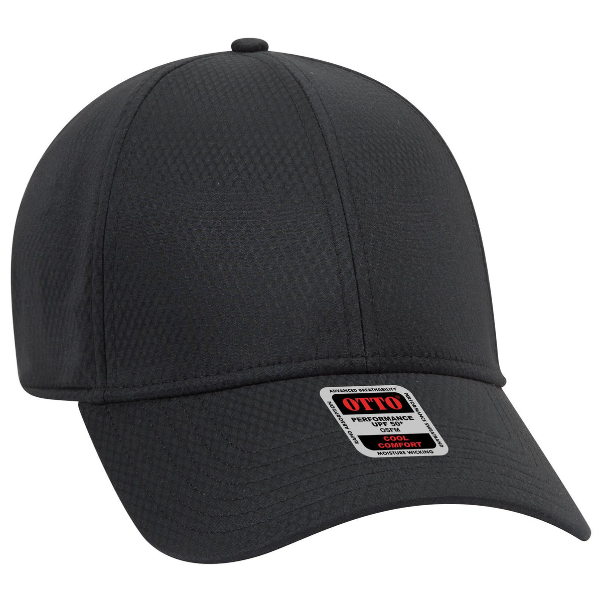 Right View of 003 - Black OTTO CAP UPF 50+ 6 Panel Low Profile Baseball Cap