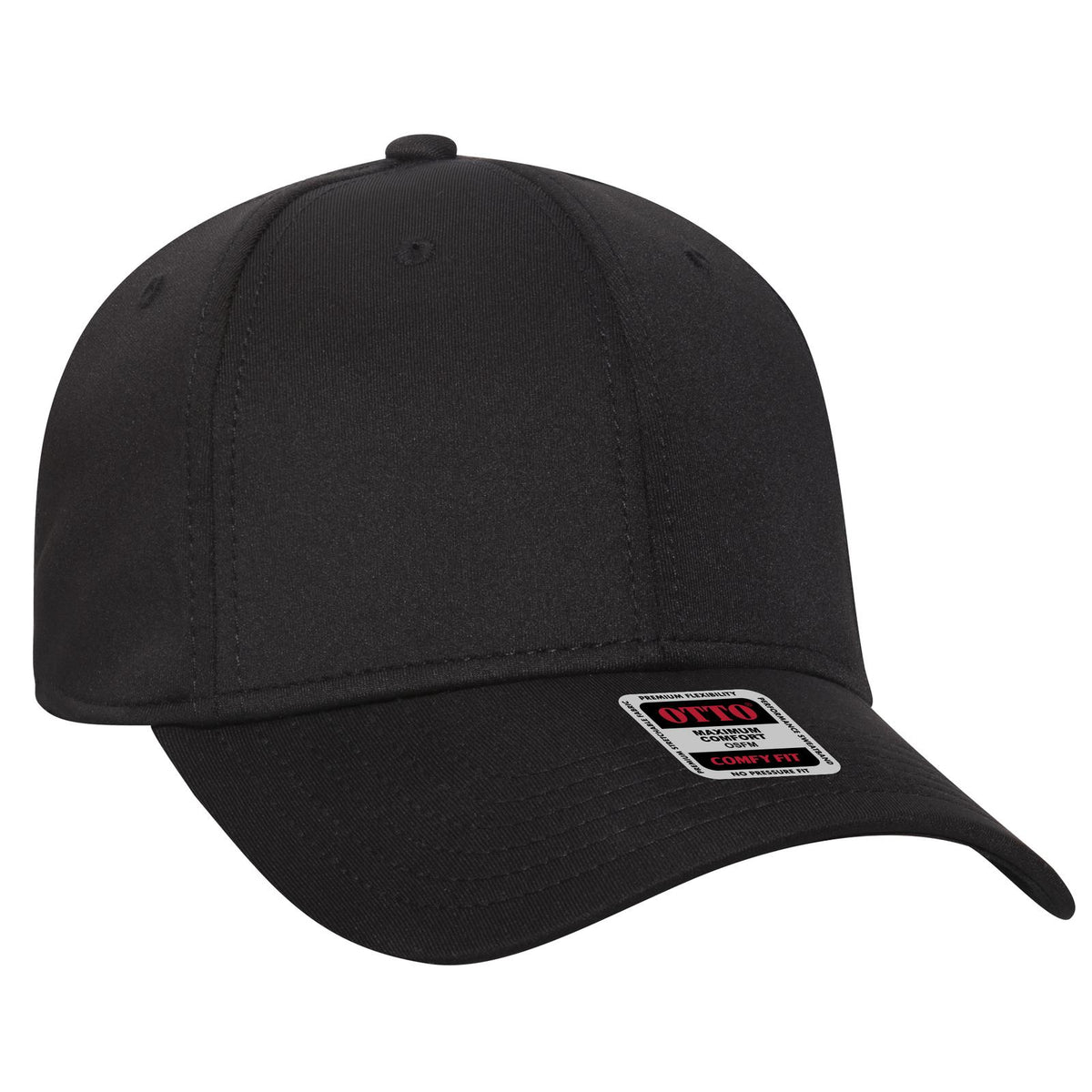 Right View of 003A - Black OTTO CAP "OTTO COMFY FIT" 6 Panel Low Profile Baseball Cap