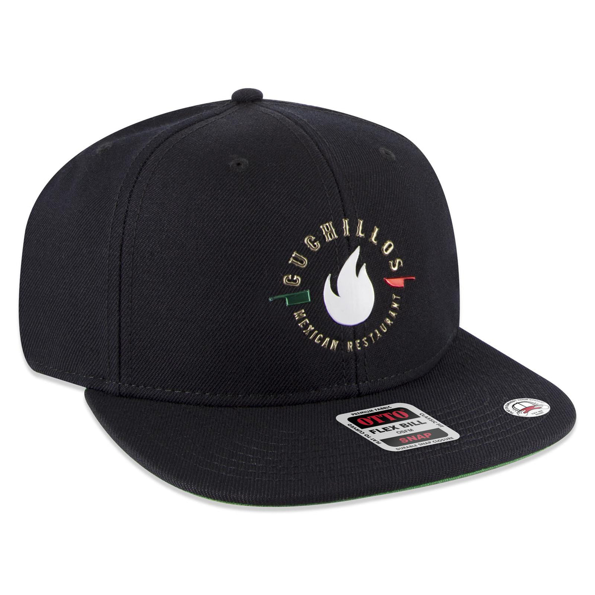Right View of 003A - Black OTTO CAP "OTTO SNAP" 6 Panel Pro Style Snapback Hat