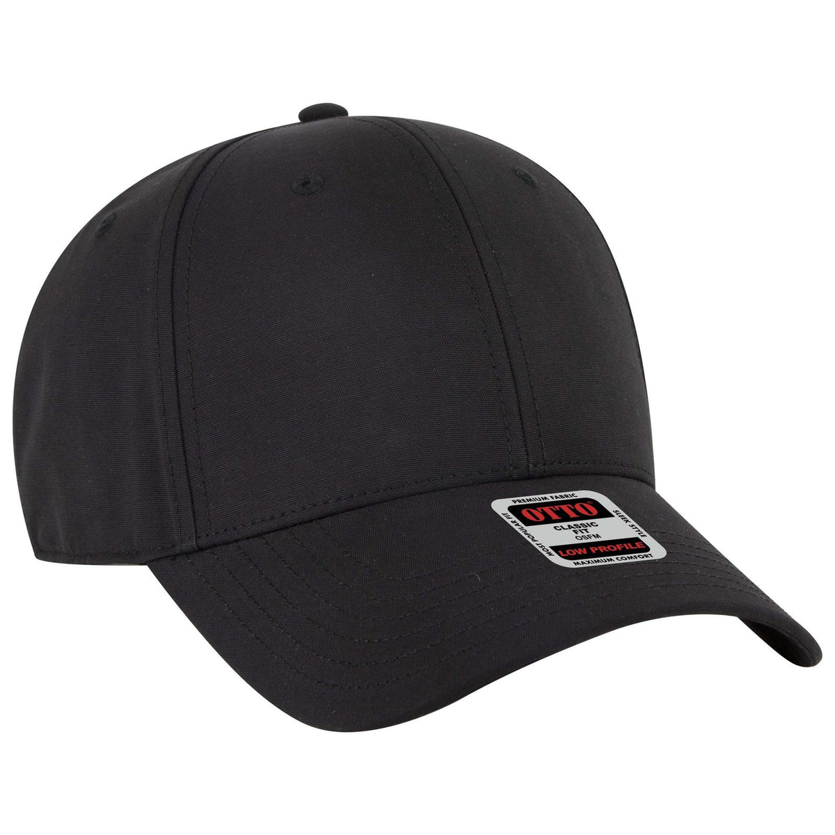 Right View of 003B - Black OTTO CAP 6 Panel Low Profile Baseball Cap