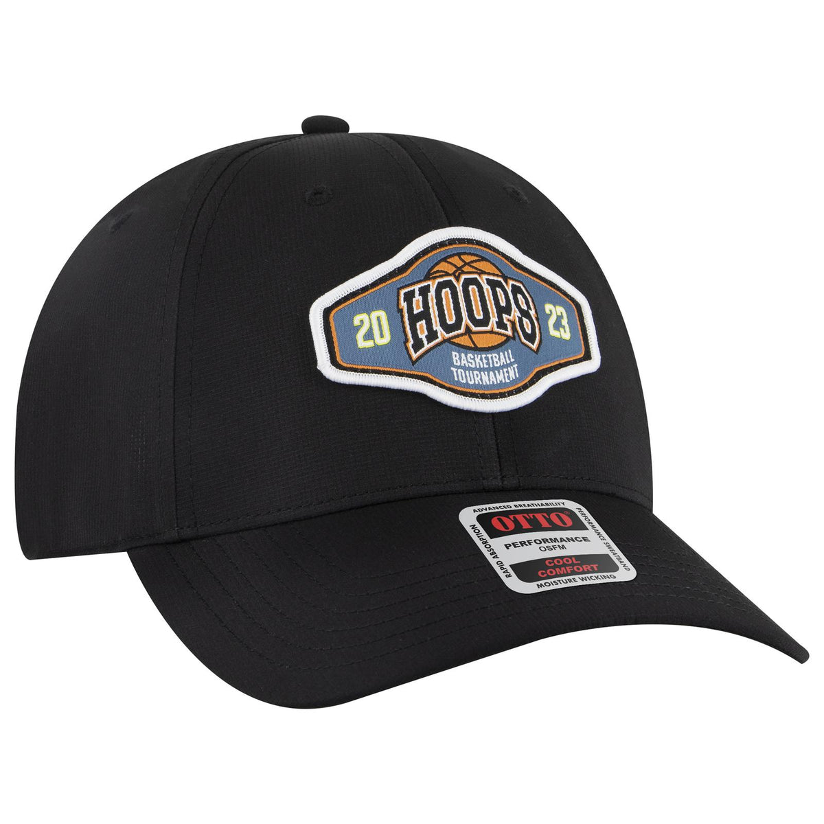 Right View of 003B - Black OTTO CAP 6 Panel Low Profile Baseball Cap