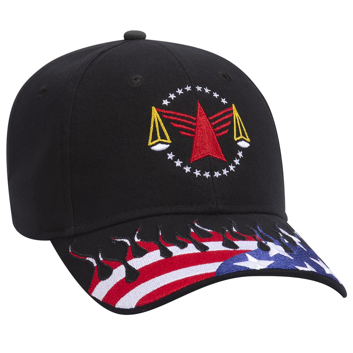 Right View of 003B - Black OTTO CAP 6 Panel Low Profile Baseball Cap