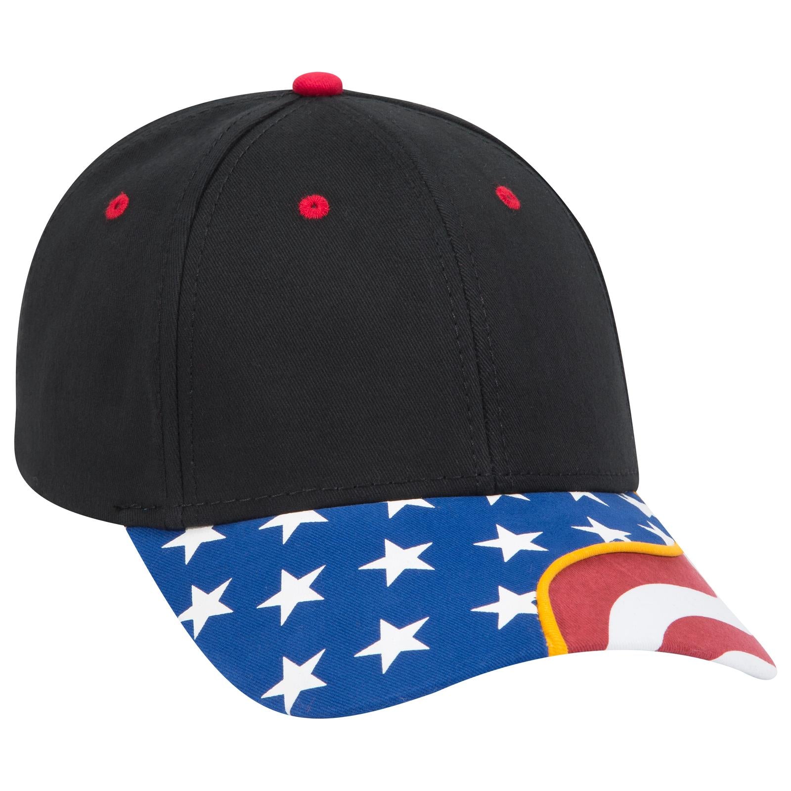 Right View of 003B - Black OTTO CAP 6 Panel Low Profile Baseball Cap