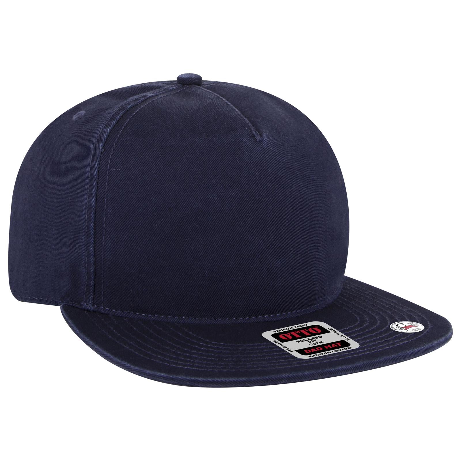 Front View of 004 - Navy OTTO CAP 5 Panel Low Profile Dad Hat