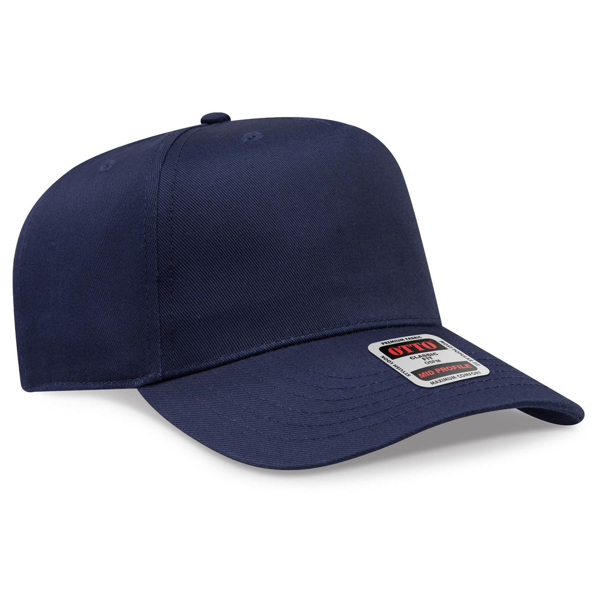 Right View of 004 - Navy OTTO CAP 5 Panel Mid Profile Baseball Cap