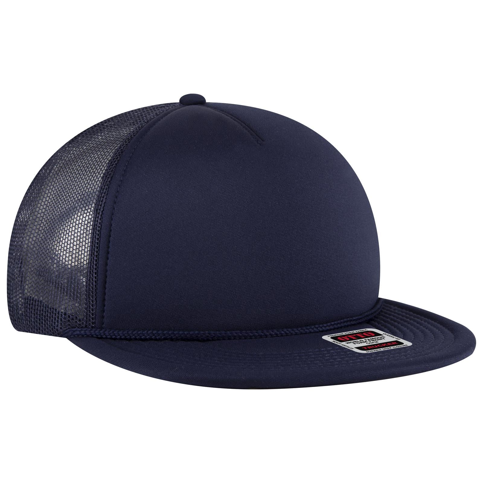 Right View of 004 - Navy OTTO CAP 5 Panel Pro Style Mesh Back Trucker Hat