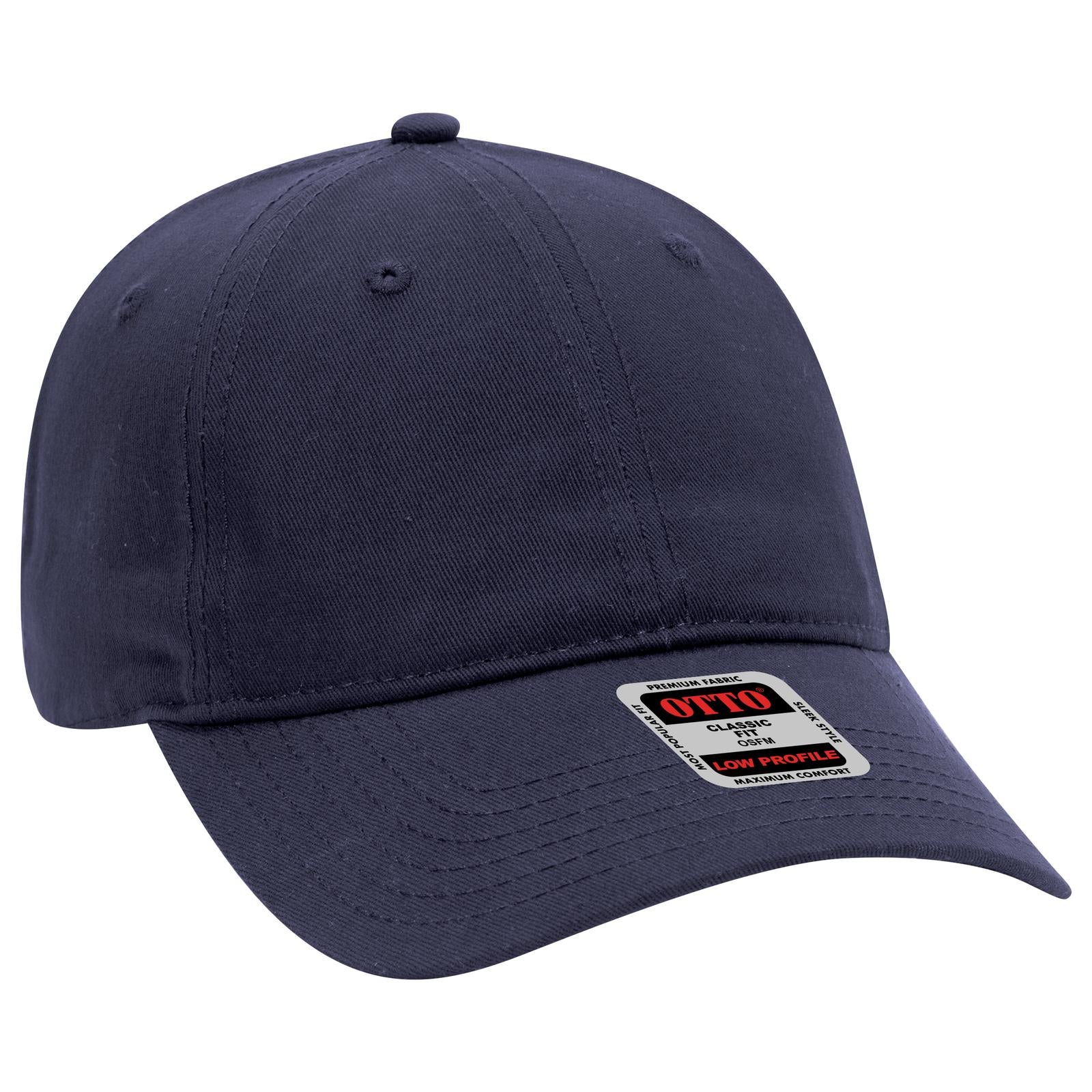 Front View of 004 - Navy OTTO CAP 6 Panel Low Profile Baseball Cap