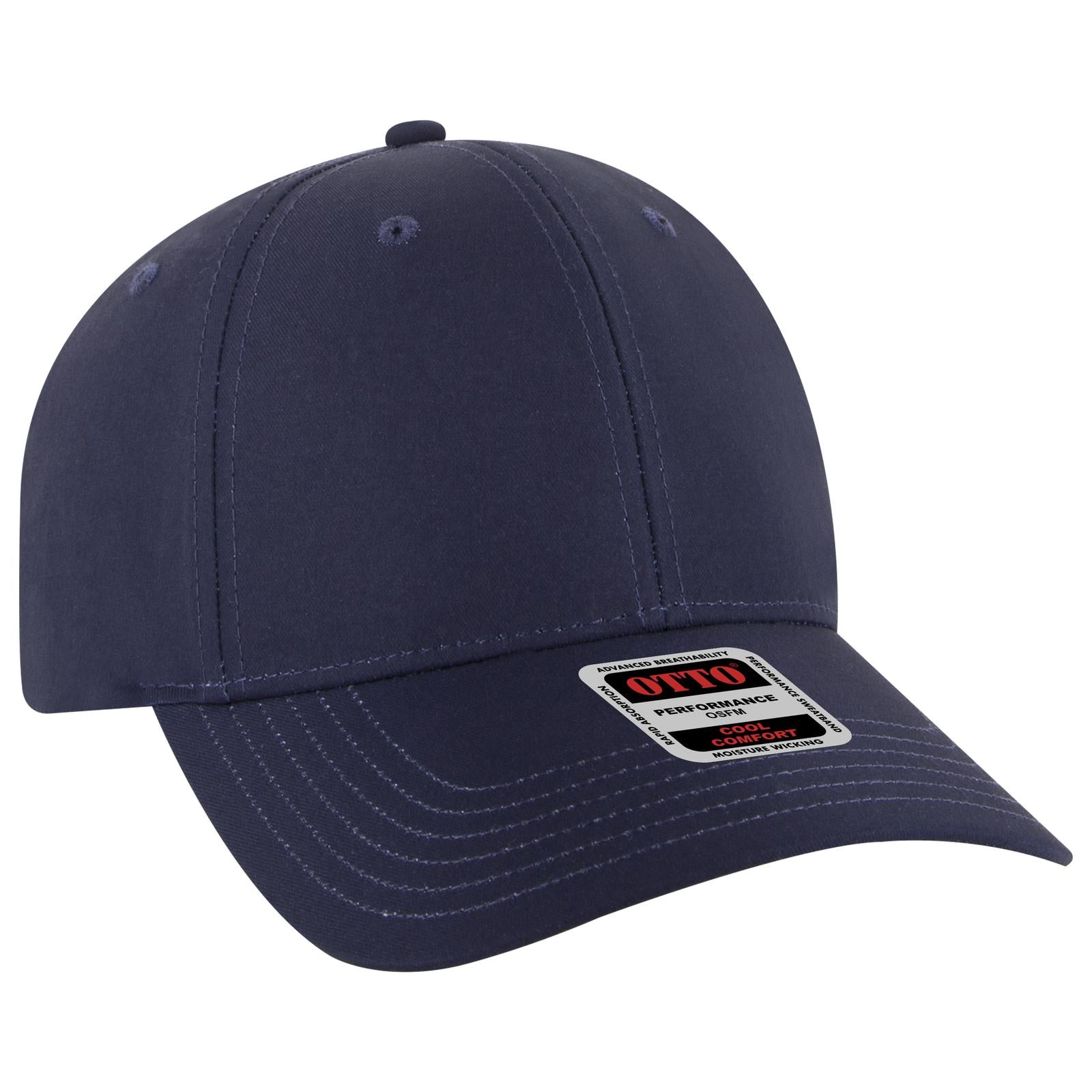 Front View of 004 - Navy OTTO CAP 6 Panel Low Profile Baseball Cap