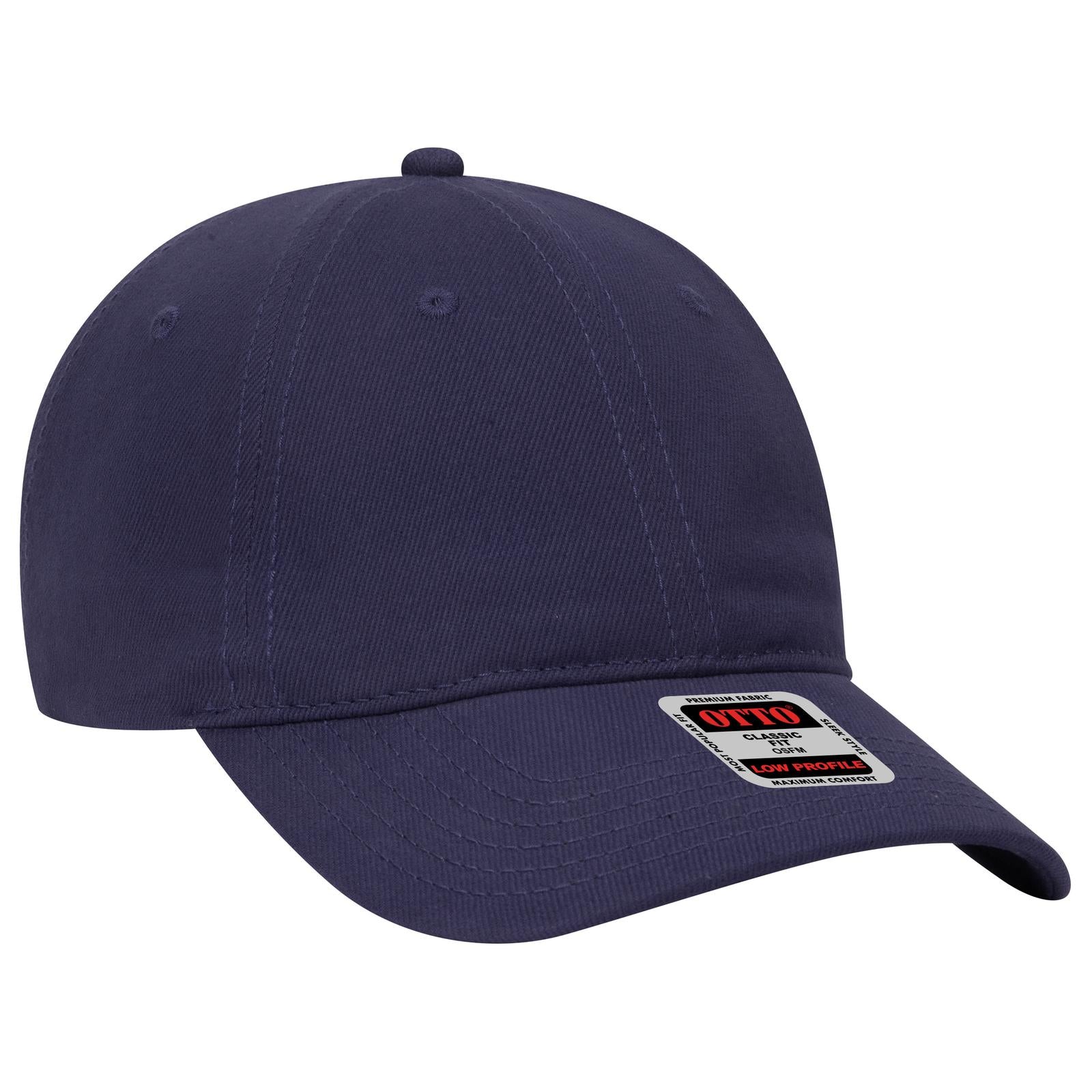 Front View of 004 - Navy OTTO CAP 6 Panel Low Profile Baseball Cap